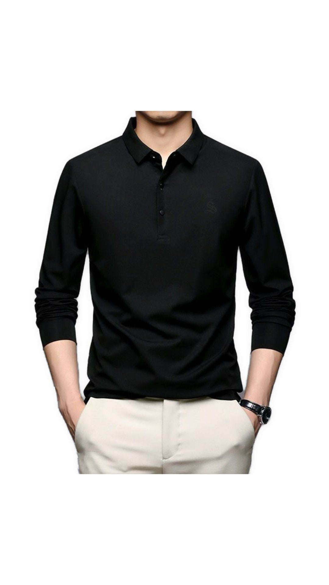 Dustin - Long Sleeves Polo Shirt for Men - Sarman Fashion - Wholesale Clothing Fashion Brand for Men from Canada