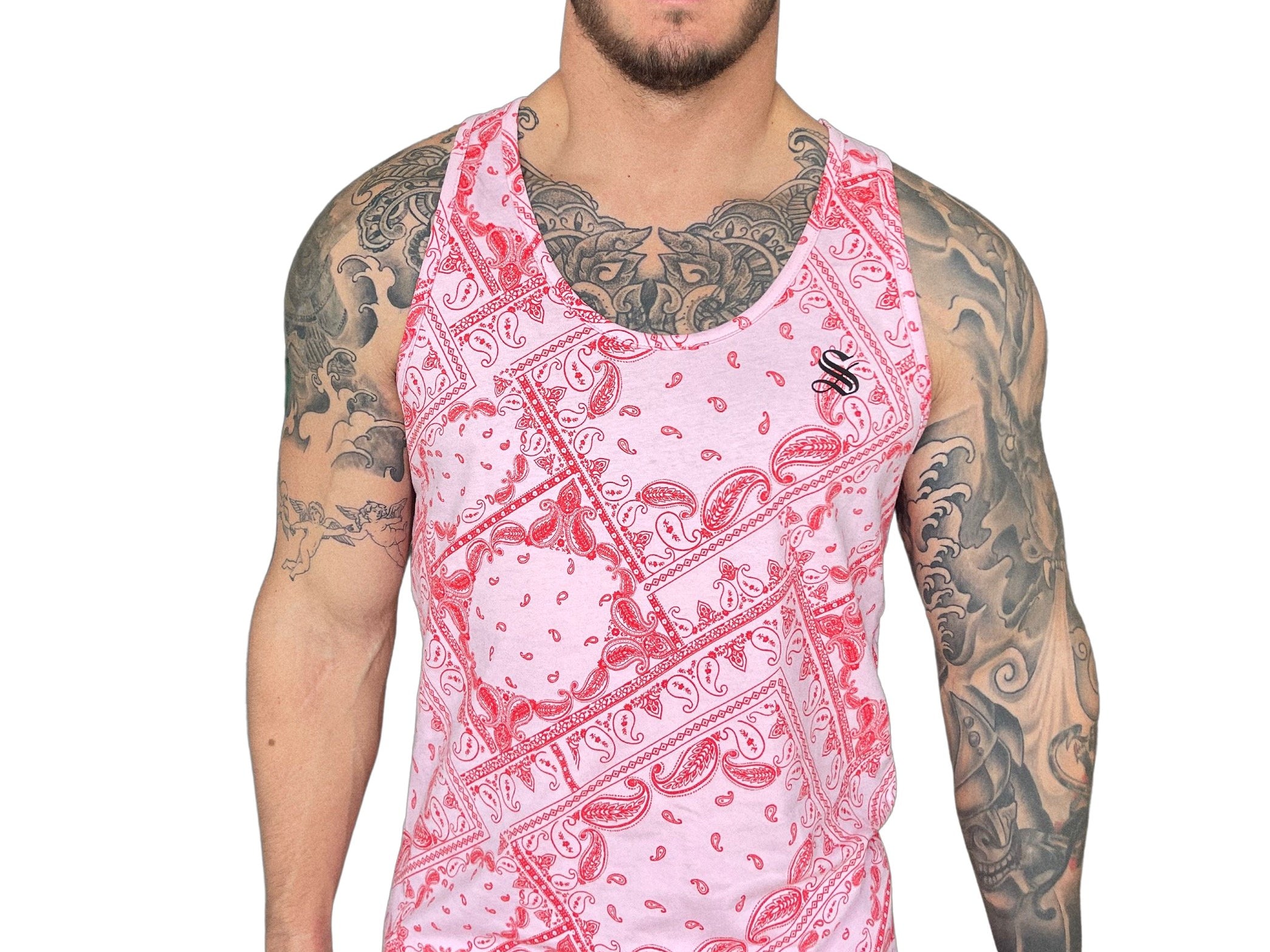 East - Red Tank Top for Men - Sarman Fashion - Wholesale Clothing Fashion Brand for Men from Canada