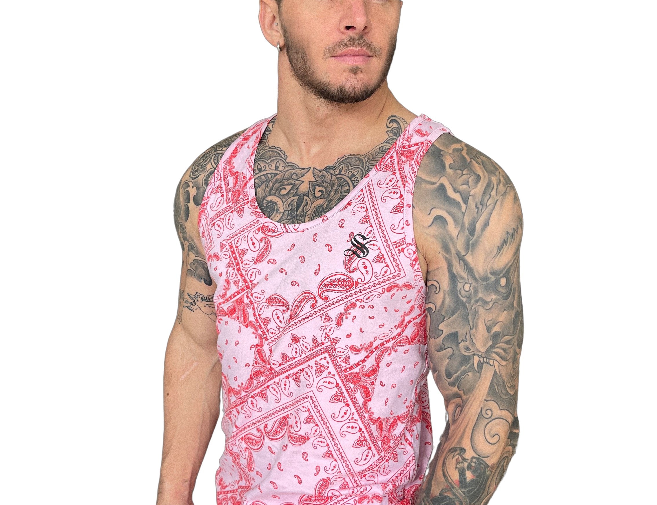 East - Red Tank Top for Men - Sarman Fashion - Wholesale Clothing Fashion Brand for Men from Canada