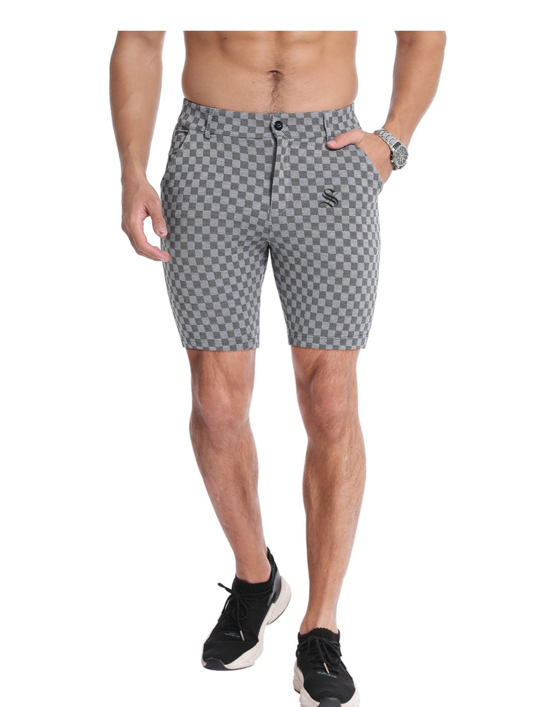 EchequeM - Shorts for Men - Sarman Fashion - Wholesale Clothing Fashion Brand for Men from Canada