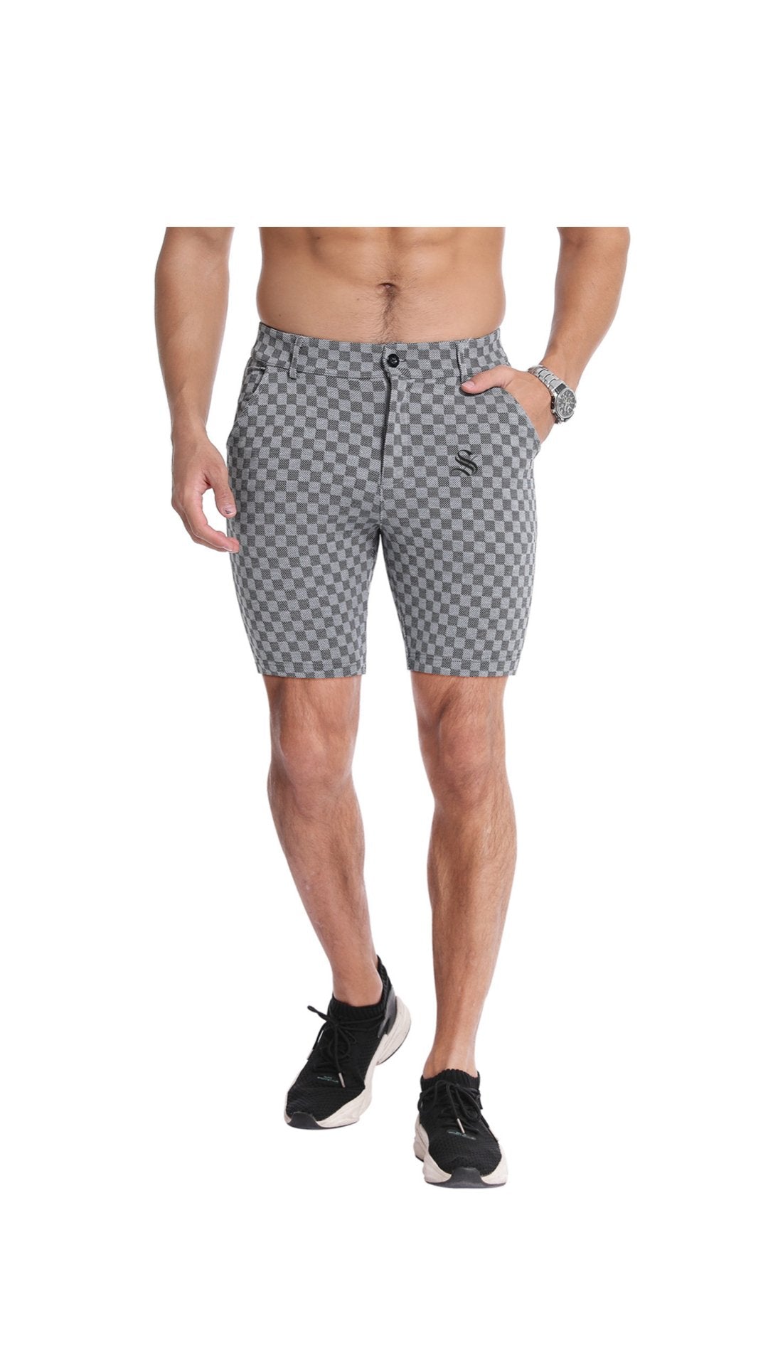 EchequeM - Shorts for Men - Sarman Fashion - Wholesale Clothing Fashion Brand for Men from Canada
