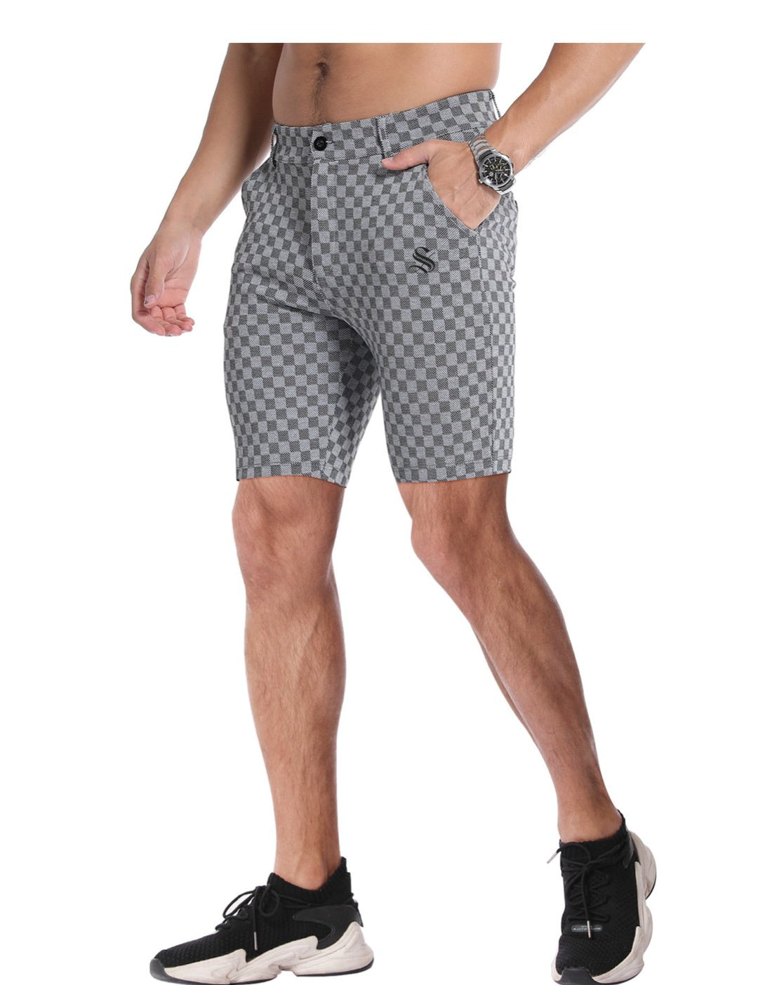 EchequeM - Shorts for Men - Sarman Fashion - Wholesale Clothing Fashion Brand for Men from Canada
