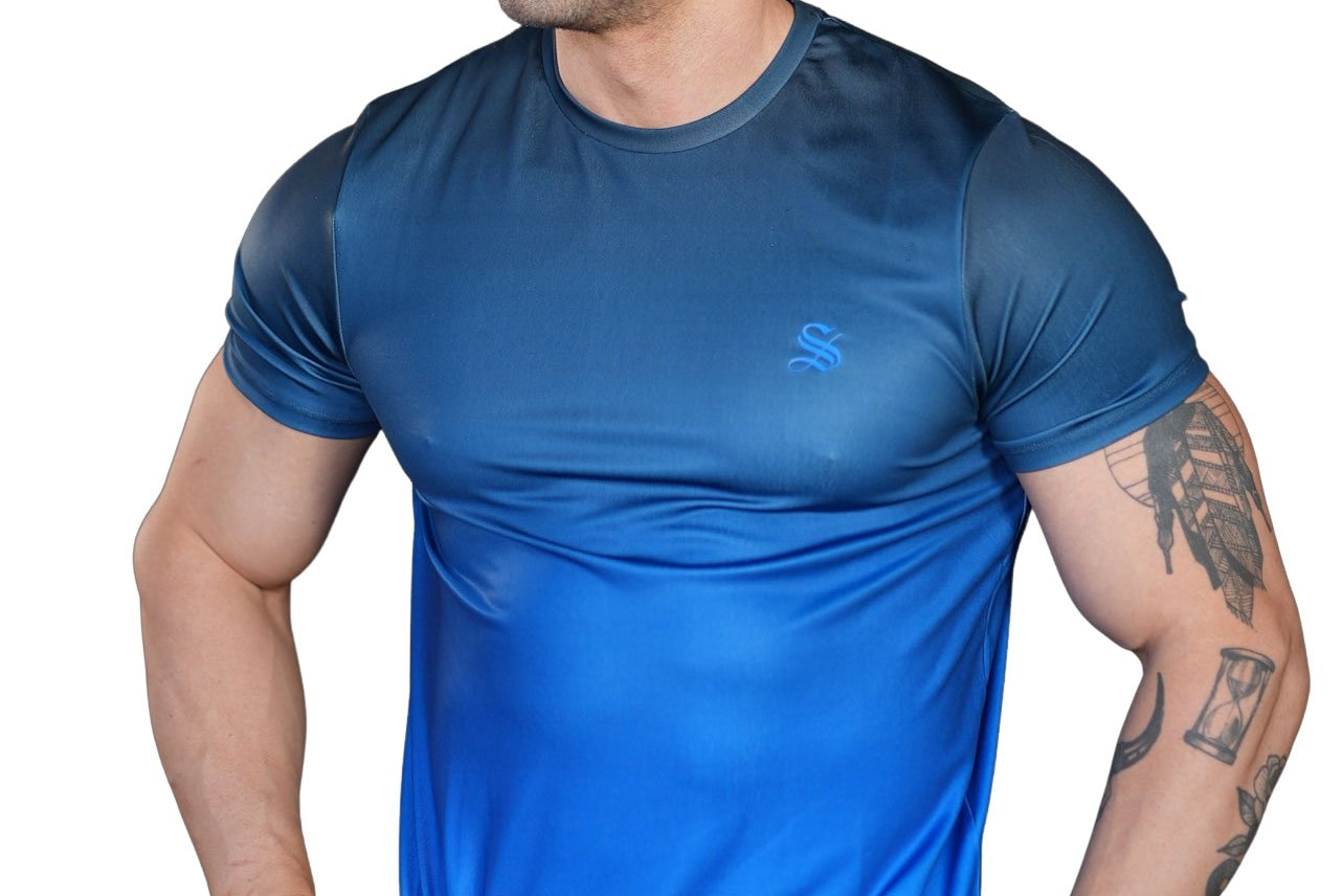 Eiffel - Blue T-Shirt for Men - Sarman Fashion - Wholesale Clothing Fashion Brand for Men from Canada