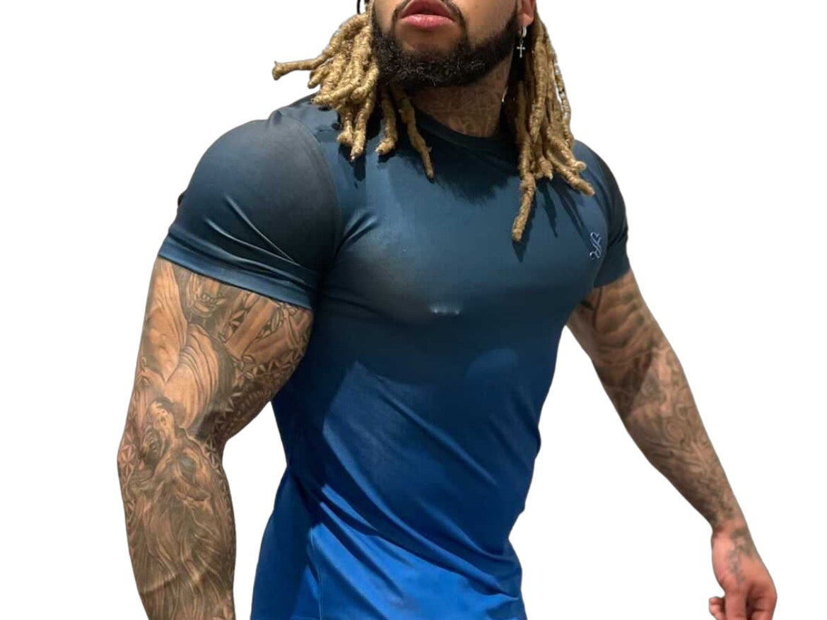 Eiffel - Blue T-Shirt for Men - Sarman Fashion - Wholesale Clothing Fashion Brand for Men from Canada