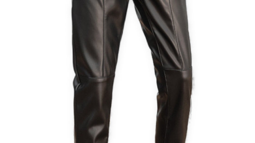 Eliza - Black Pu-Leather Pant’s for Men - Sarman Fashion - Wholesale Clothing Fashion Brand for Men from Canada