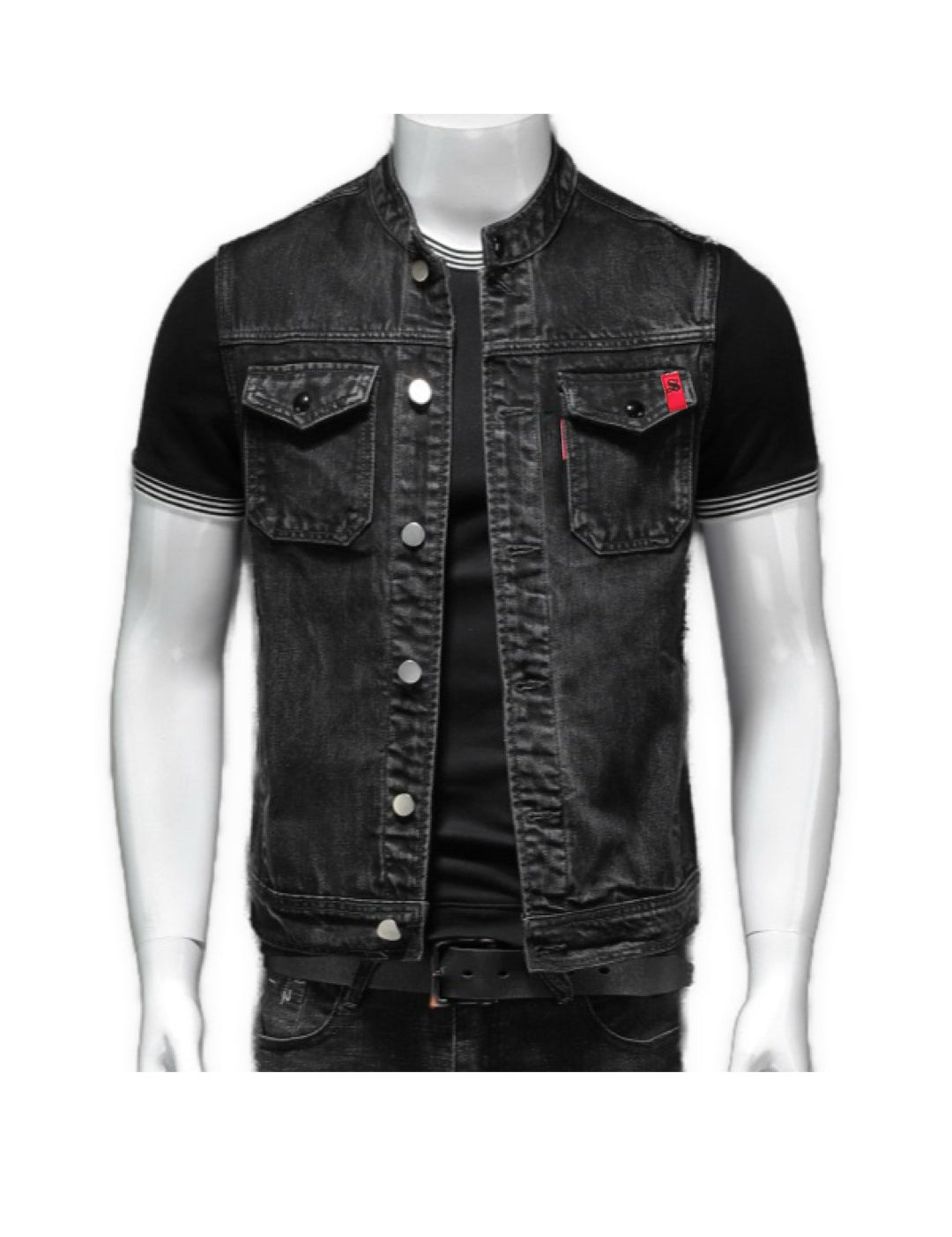 ERTY 2 - Sleeveless Jeans Jacket for Men - Sarman Fashion - Wholesale Clothing Fashion Brand for Men from Canada