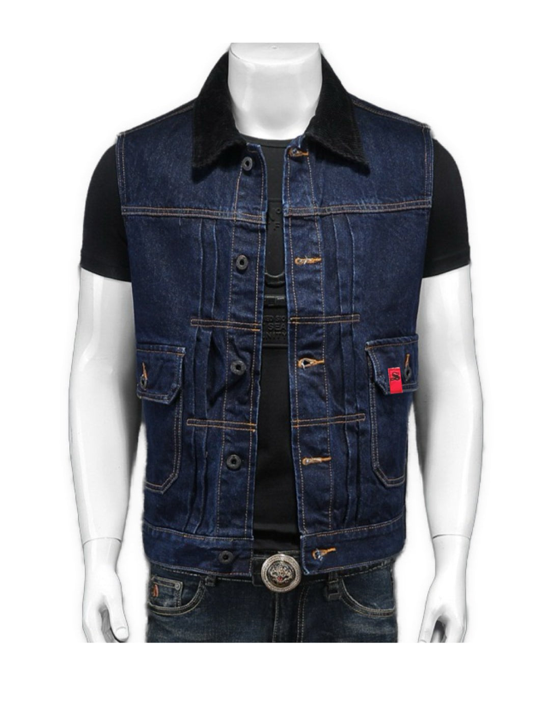 ERTY 4 - Sleeveless Jeans Jacket for Men - Sarman Fashion - Wholesale Clothing Fashion Brand for Men from Canada