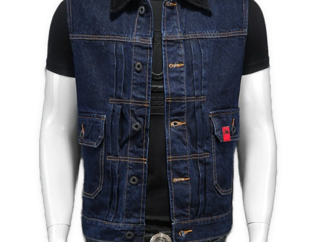 ERTY 4 - Sleeveless Jeans Jacket for Men - Sarman Fashion - Wholesale Clothing Fashion Brand for Men from Canada