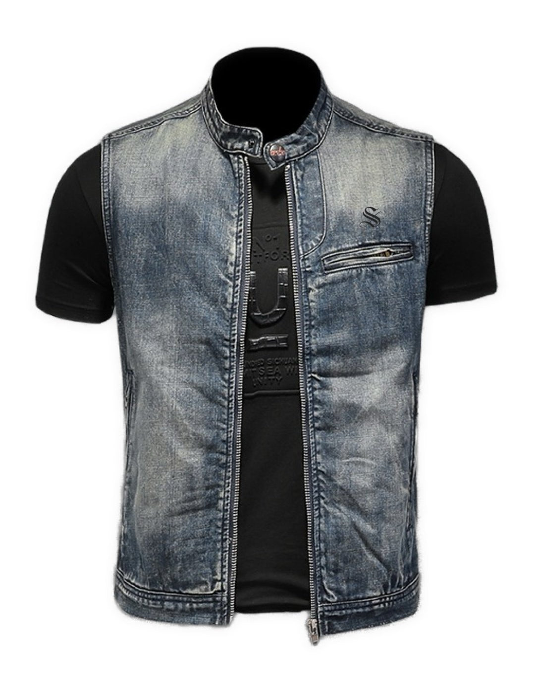 ERTY - Sleeveless Jeans Jacket for Men - Sarman Fashion - Wholesale Clothing Fashion Brand for Men from Canada