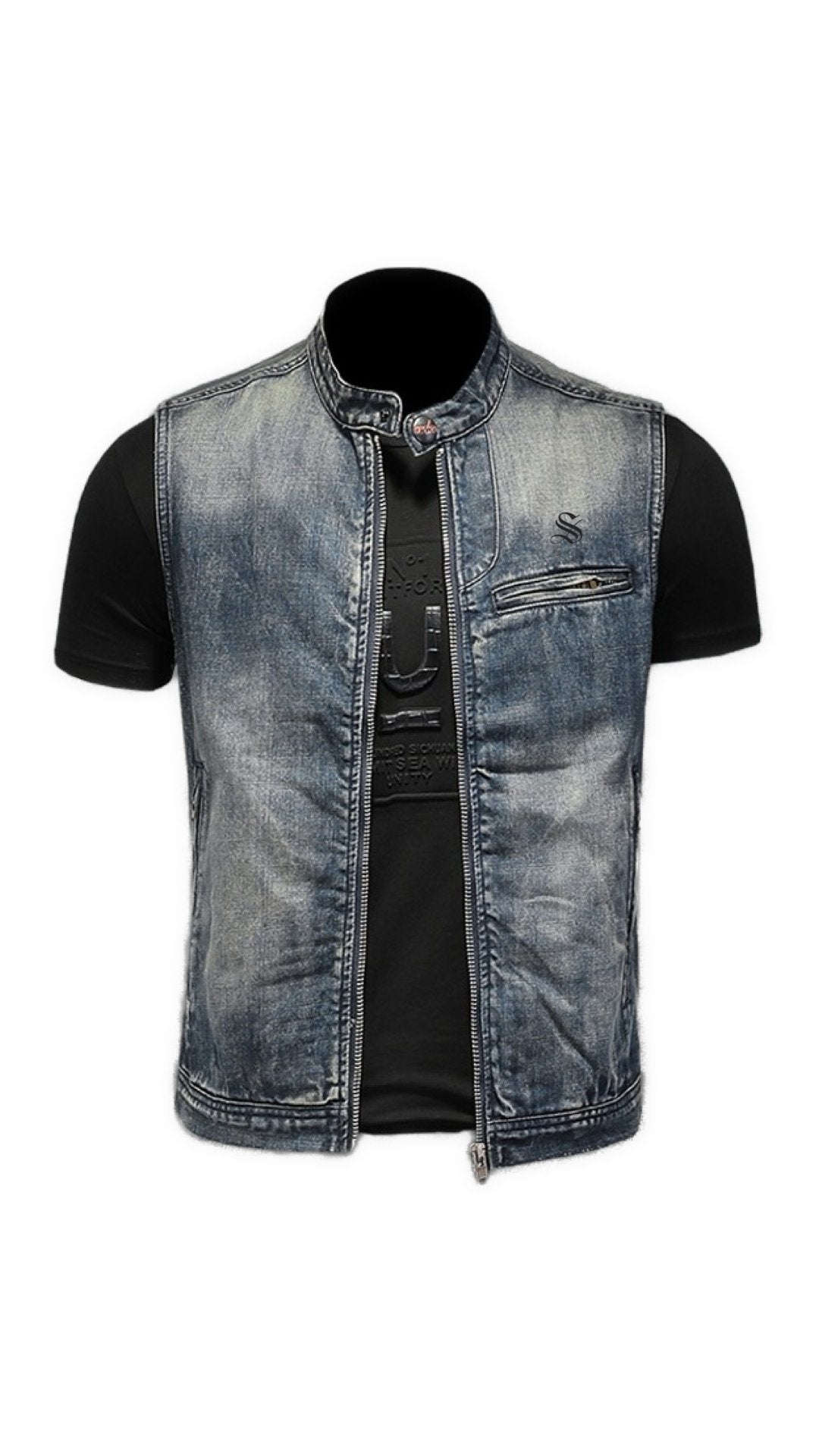 ERTY - Sleeveless Jeans Jacket for Men - Sarman Fashion - Wholesale Clothing Fashion Brand for Men from Canada