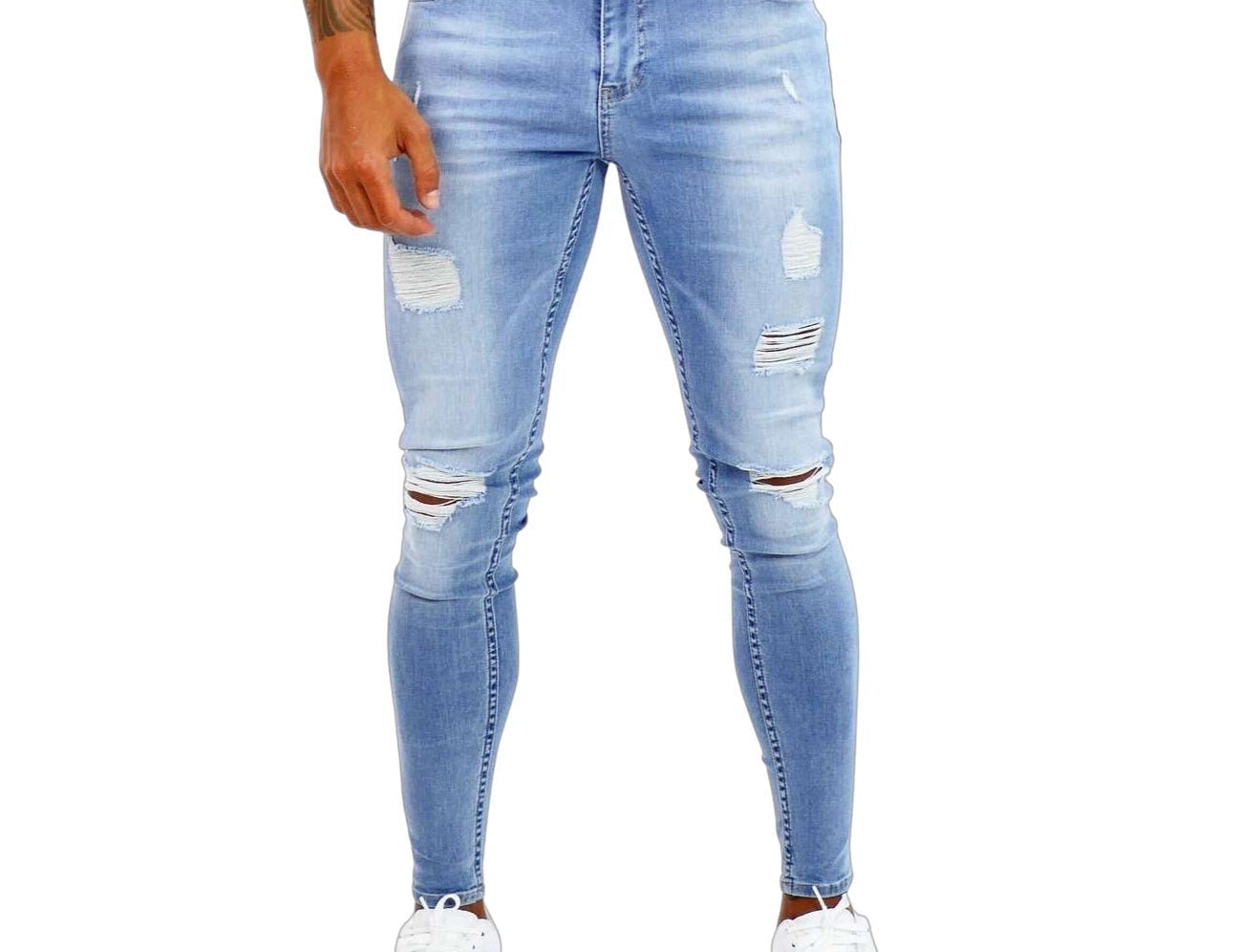 Exible - Light Blue Skinny Jeans for Men - Sarman Fashion - Wholesale Clothing Fashion Brand for Men from Canada
