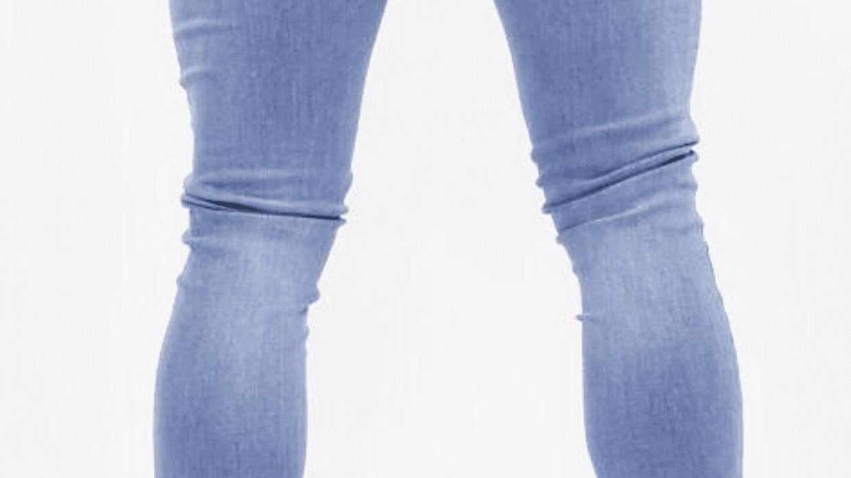 Existence - Light Blue Skinny Jeans for Men (PRE-ORDER DISPATCH DATE 25 September 2024) - Sarman Fashion - Wholesale Clothing Fashion Brand for Men from Canada