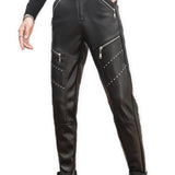 Exulibilous - Black Pu-Leather Pant’s for Men - Sarman Fashion - Wholesale Clothing Fashion Brand for Men from Canada