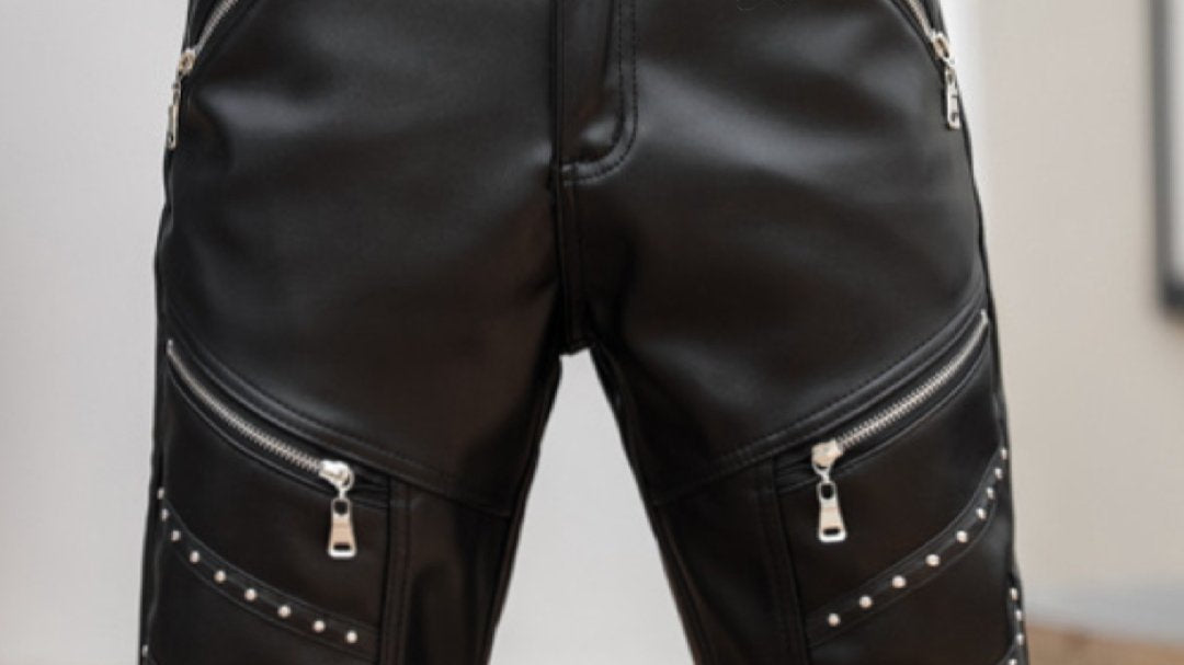 Exulibilous - Black Pu-Leather Pant’s for Men - Sarman Fashion - Wholesale Clothing Fashion Brand for Men from Canada