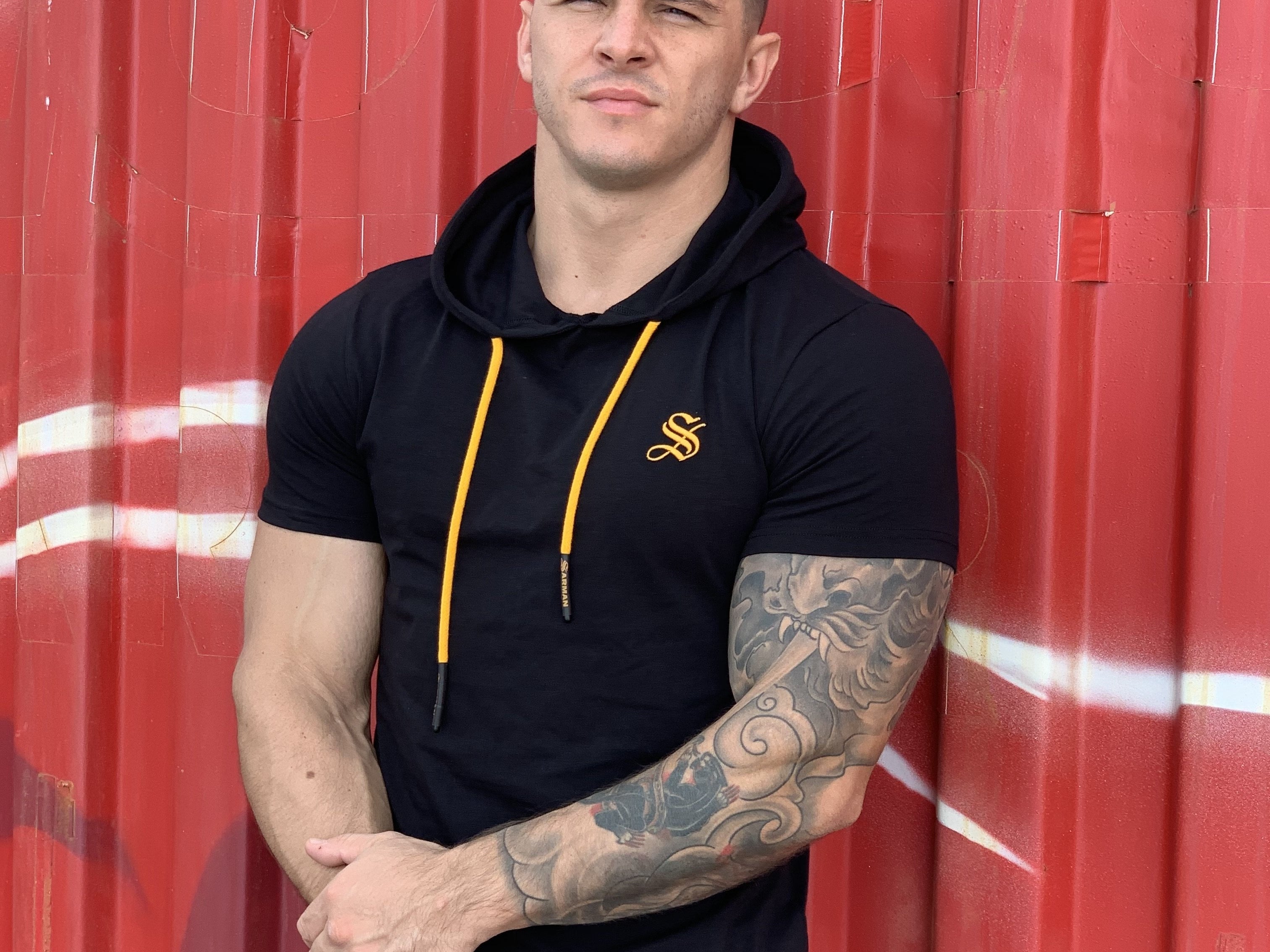 Falcon - Black T-shirt for Men - Sarman Fashion - Wholesale Clothing Fashion Brand for Men from Canada