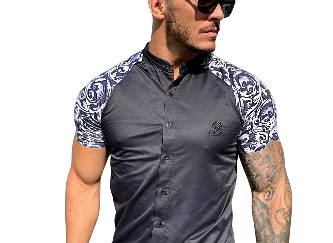 Falkor - Black Shirt for Men (PRE-ORDER DISPATCH DATE 25 DECEMBER 2021) - Sarman Fashion - Wholesale Clothing Fashion Brand for Men from Canada