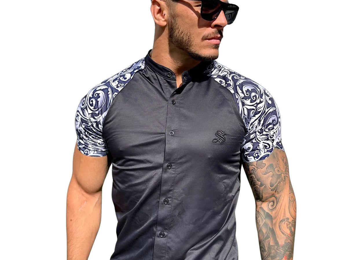 Falkor - Black Shirt for Men (PRE-ORDER DISPATCH DATE 25 DECEMBER 2021) - Sarman Fashion - Wholesale Clothing Fashion Brand for Men from Canada