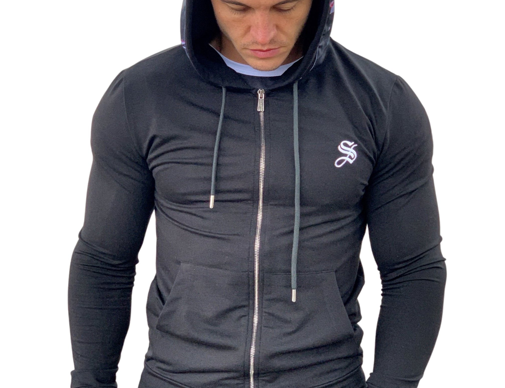 Fate - Black/Flowers Hoodie for Men - Sarman Fashion - Wholesale Clothing Fashion Brand for Men from Canada