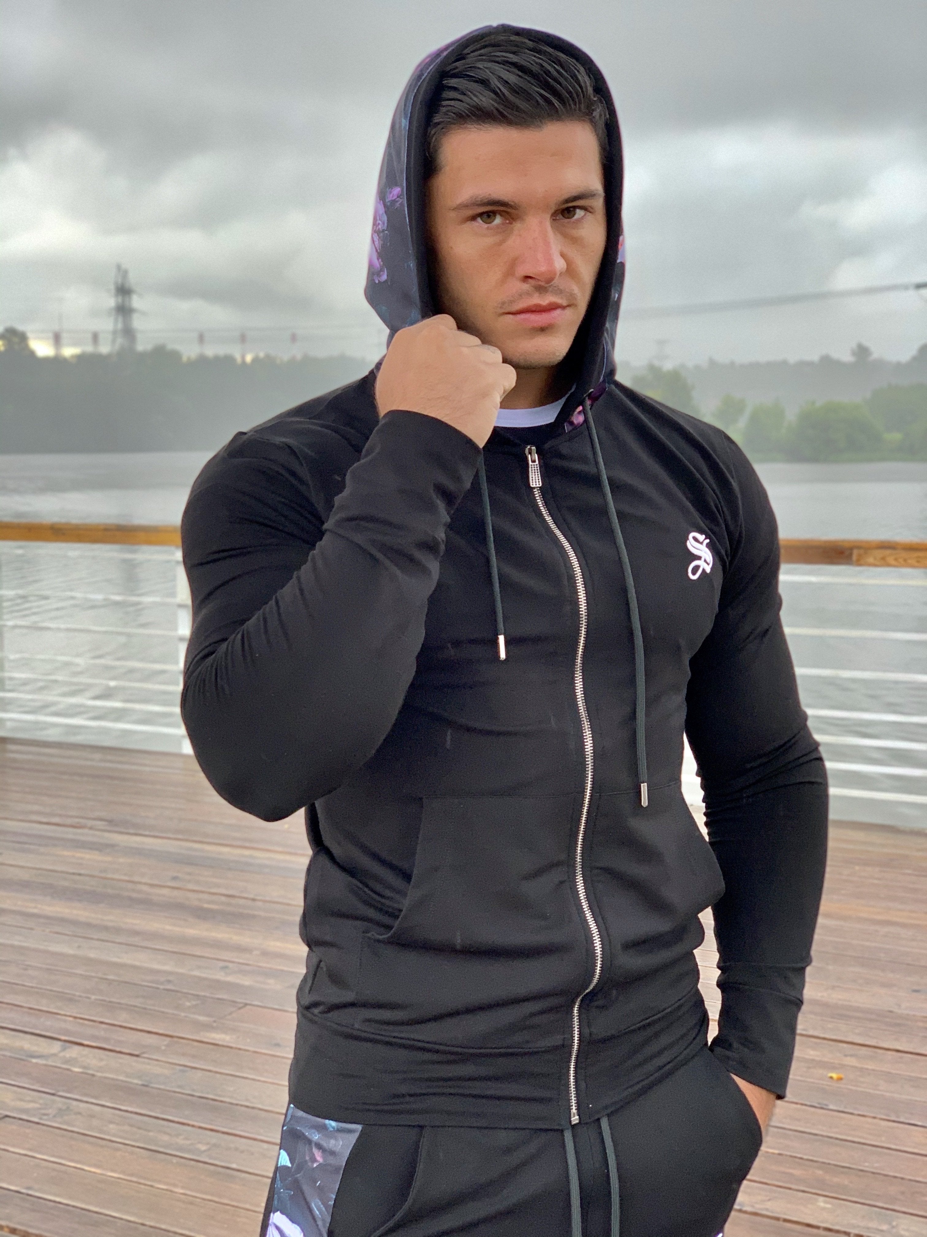 Fate - Black/Flowers Hoodie for Men (PRE-ORDER DISPATCH DATE 25 SEPTEMBER) - Sarman Fashion - Wholesale Clothing Fashion Brand for Men from Canada