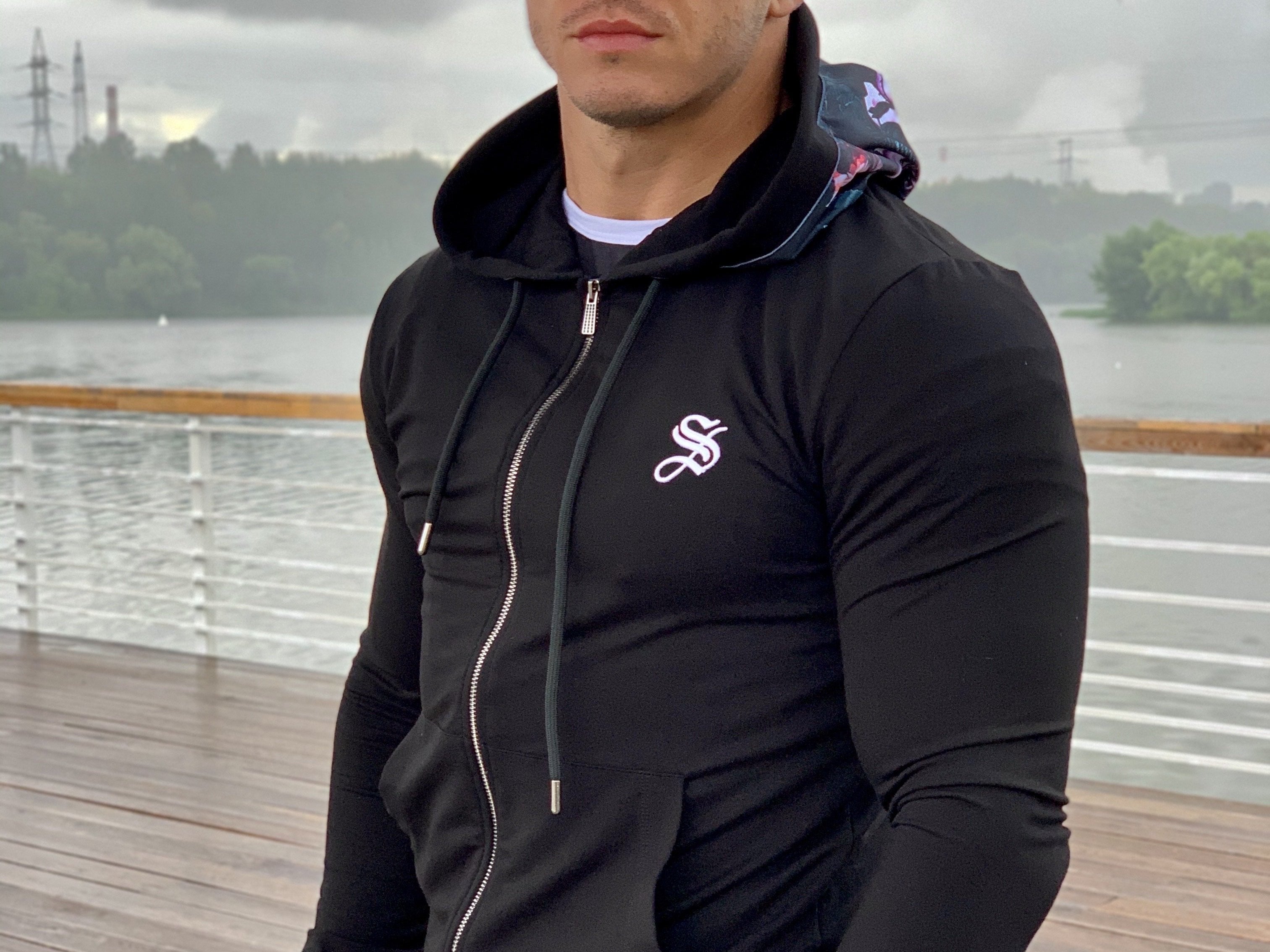 Fate - Black/Flowers Hoodie for Men (PRE-ORDER DISPATCH DATE 25 SEPTEMBER) - Sarman Fashion - Wholesale Clothing Fashion Brand for Men from Canada