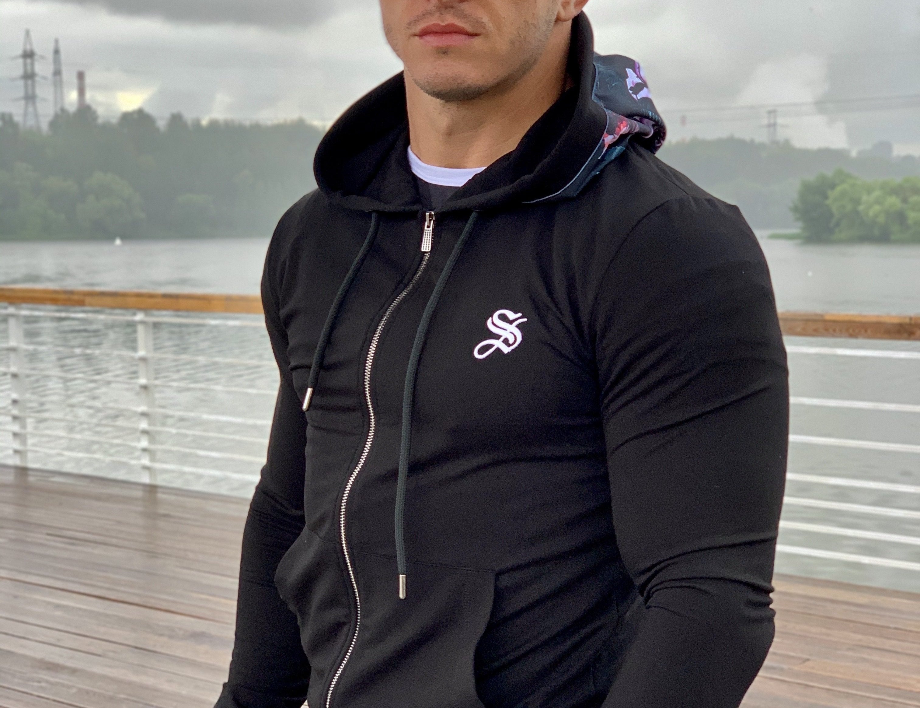 Fate - Black/Flowers Hoodie for Men (PRE-ORDER DISPATCH DATE 25 SEPTEMBER) - Sarman Fashion - Wholesale Clothing Fashion Brand for Men from Canada