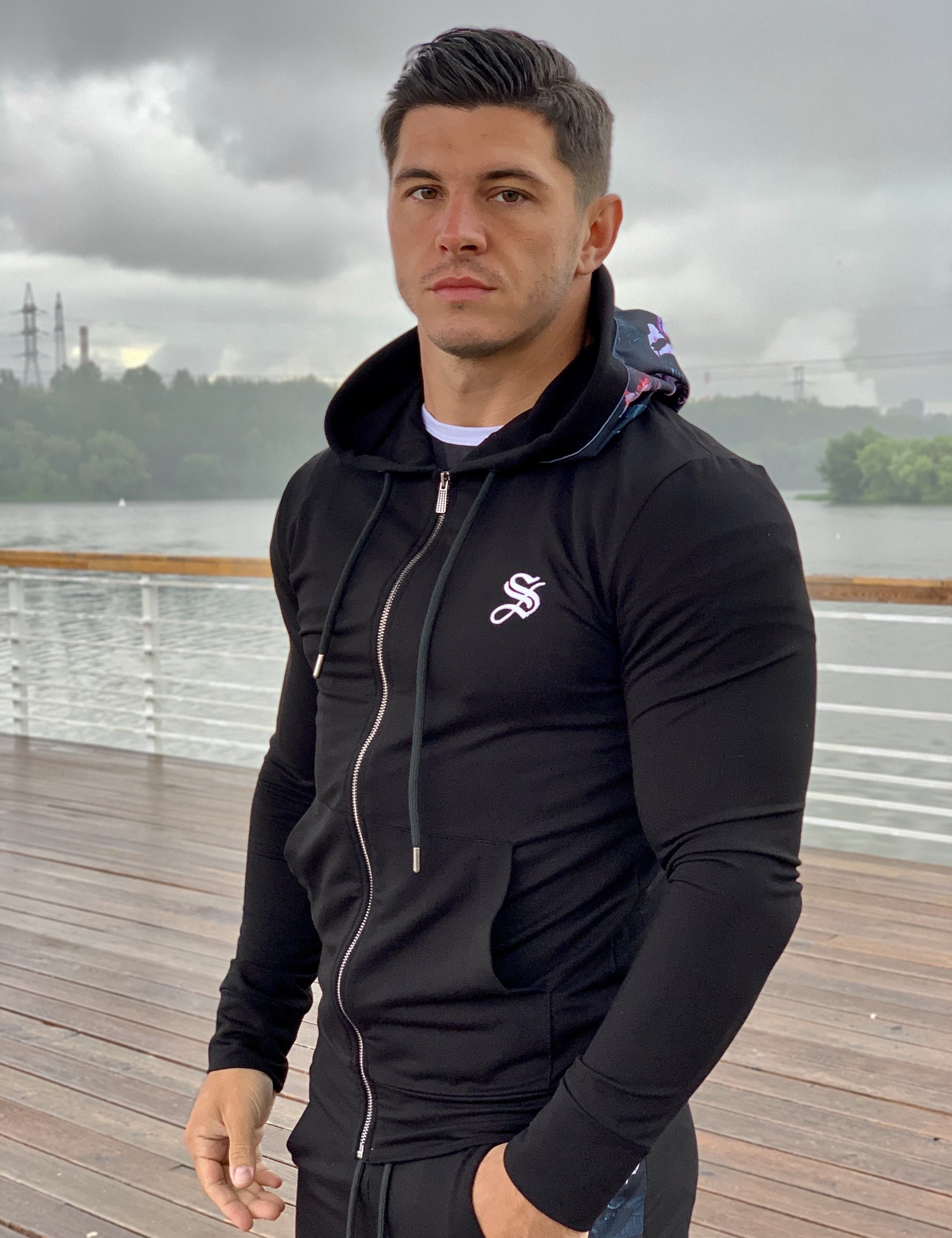 Fate - Black/Flowers Hoodie for Men (PRE-ORDER DISPATCH DATE 25 SEPTEMBER) - Sarman Fashion - Wholesale Clothing Fashion Brand for Men from Canada