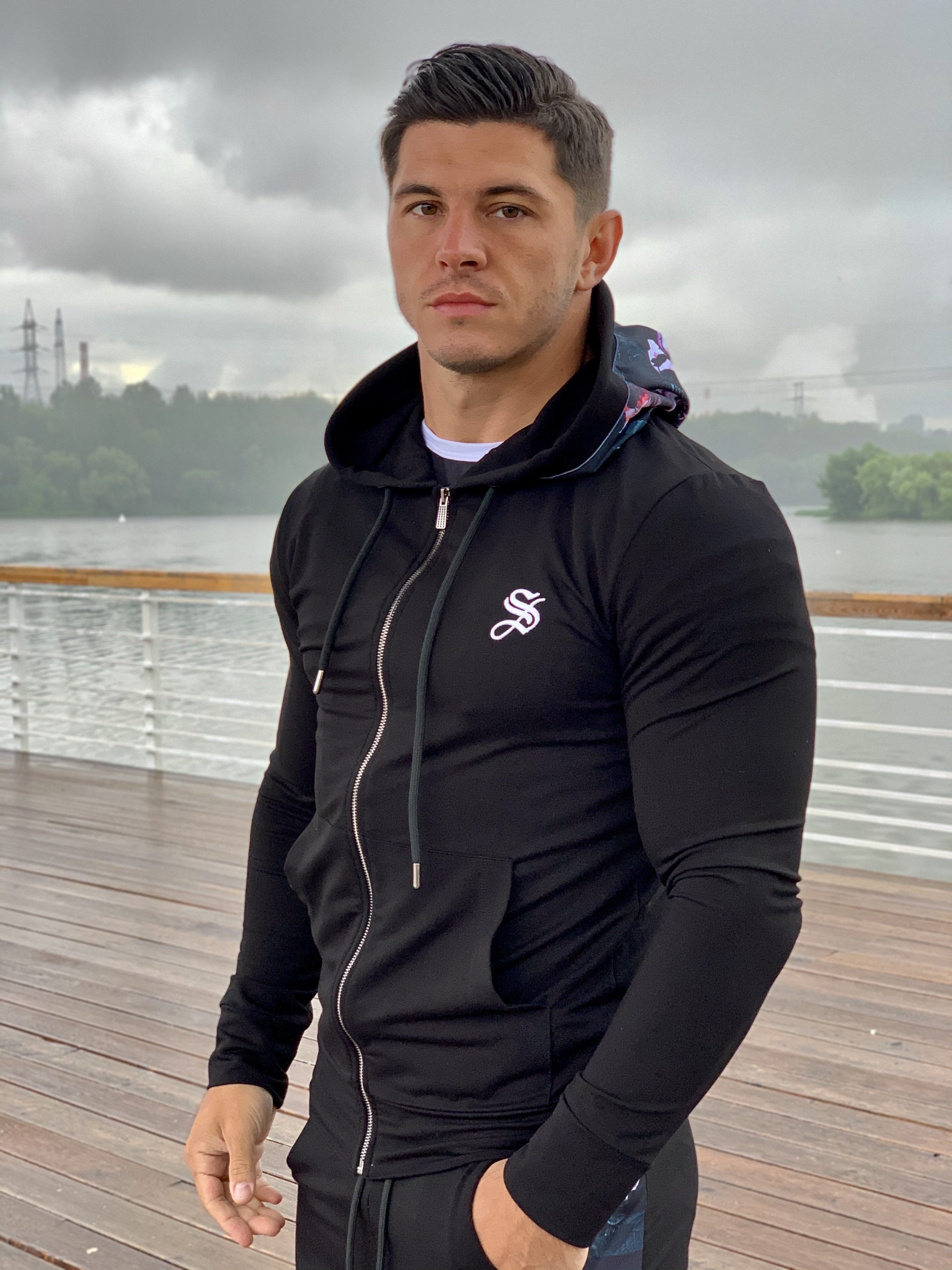 Fate - Black/Flowers Hoodie for Men (PRE-ORDER DISPATCH DATE 25 SEPTEMBER) - Sarman Fashion - Wholesale Clothing Fashion Brand for Men from Canada