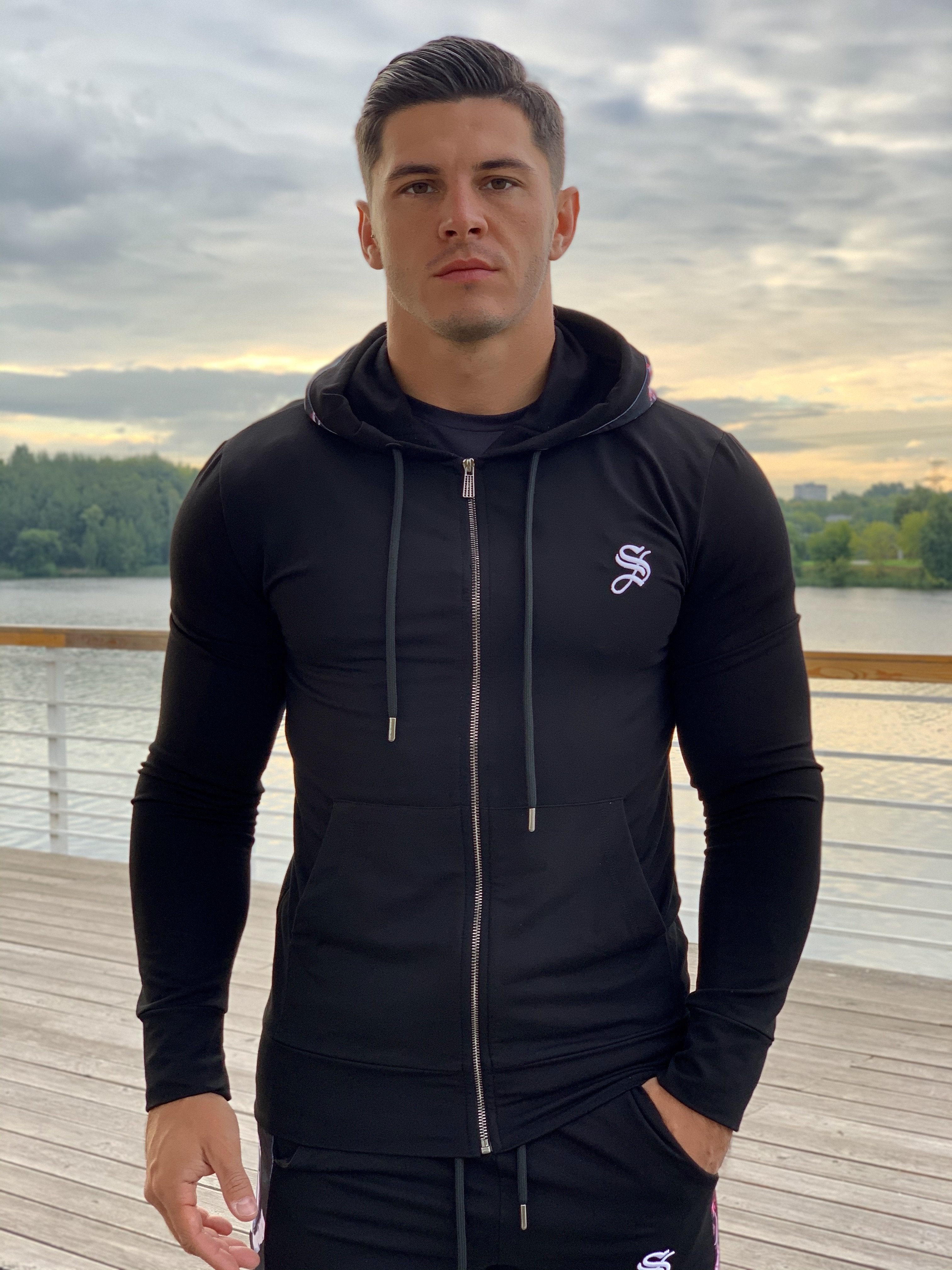 Fate - Black/Flowers Hoodie for Men (PRE-ORDER DISPATCH DATE 25 SEPTEMBER) - Sarman Fashion - Wholesale Clothing Fashion Brand for Men from Canada