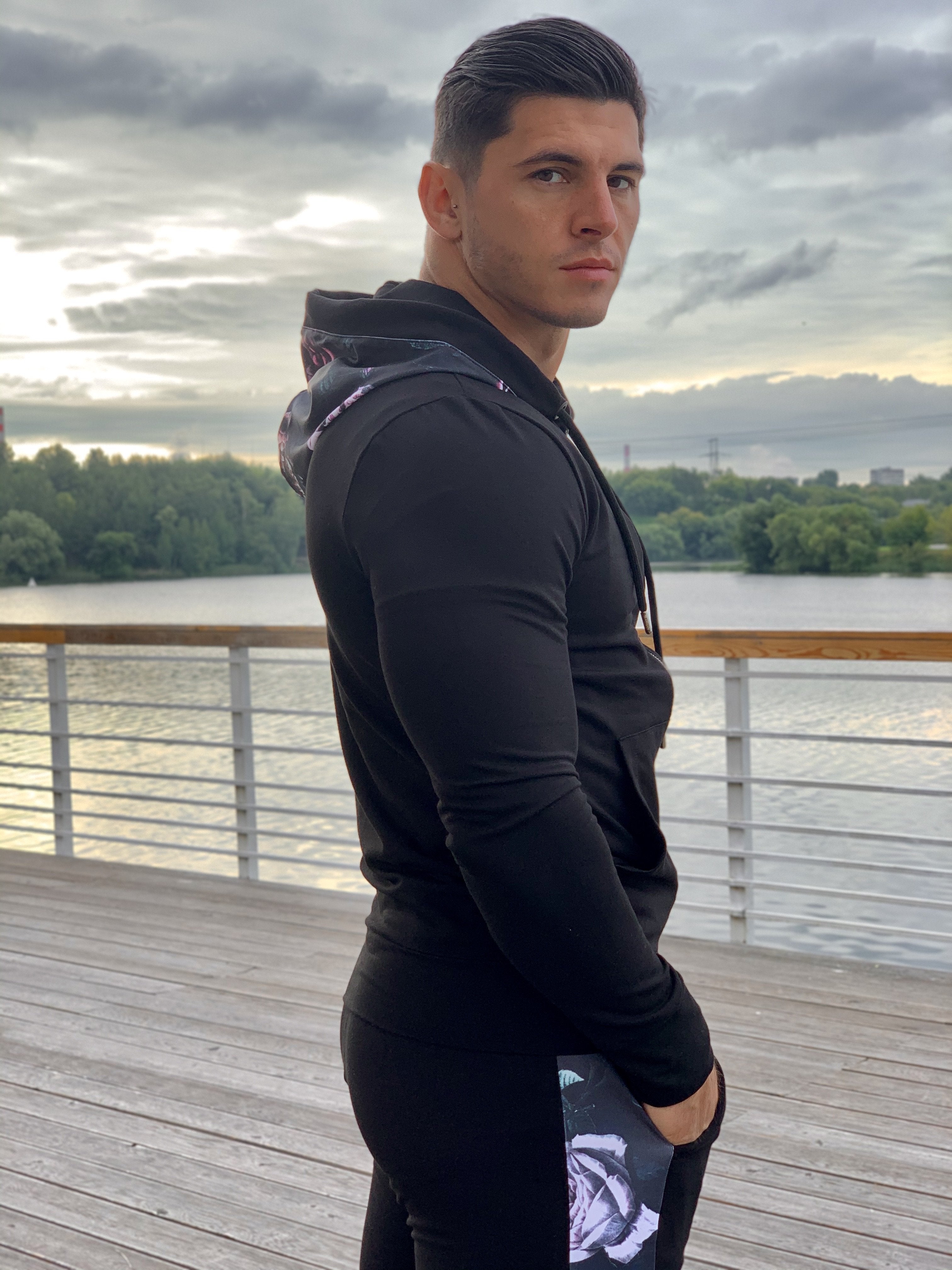 Fate - Black/Flowers Hoodie for Men (PRE-ORDER DISPATCH DATE 25 SEPTEMBER) - Sarman Fashion - Wholesale Clothing Fashion Brand for Men from Canada
