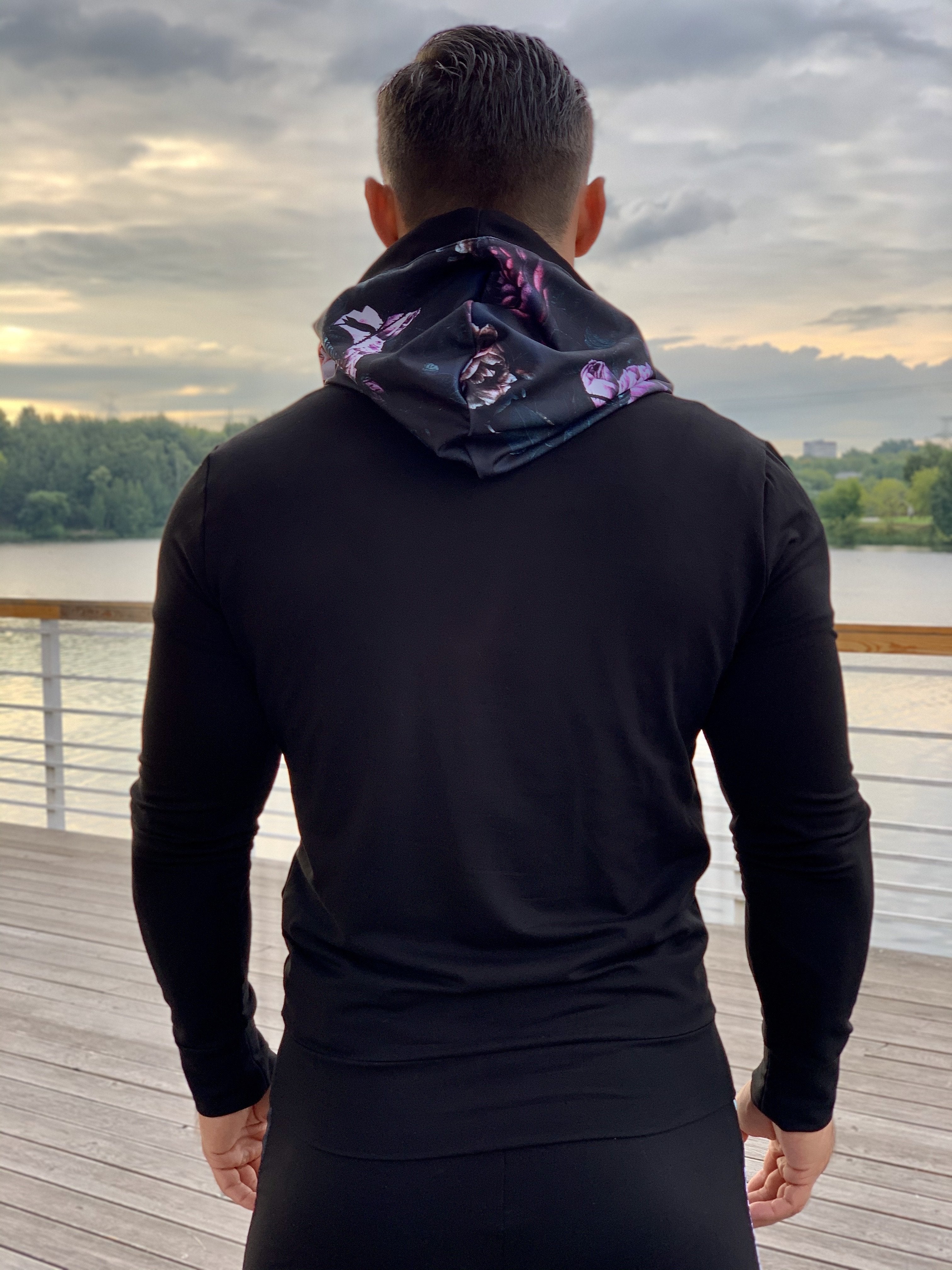Fate - Black/Flowers Hoodie for Men (PRE-ORDER DISPATCH DATE 25 SEPTEMBER) - Sarman Fashion - Wholesale Clothing Fashion Brand for Men from Canada