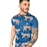 Felis - Blue T-shirt for Men (PRE-ORDER DISPATCH DATE 15 April 2023) - Sarman Fashion - Wholesale Clothing Fashion Brand for Men from Canada