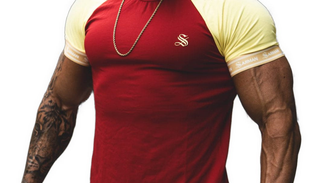 Fernando - Red/Yellow T-Shirt for Men - Sarman Fashion - Wholesale Clothing Fashion Brand for Men from Canada