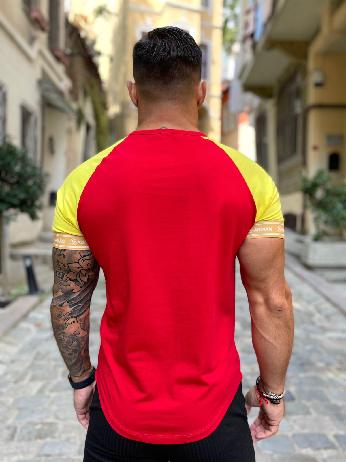Fernando - Red/Yellow T-Shirt for Men (PRE-ORDER DISPATCH DATE 25 DECEMBER 2021) - Sarman Fashion - Wholesale Clothing Fashion Brand for Men from Canada