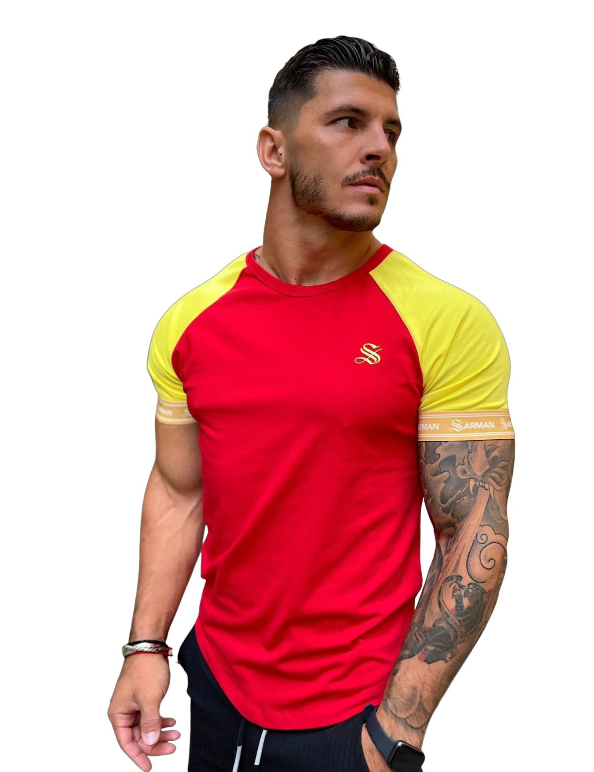 Fernando - Red/Yellow T-Shirt for Men (PRE-ORDER DISPATCH DATE 25 DECEMBER 2021) - Sarman Fashion - Wholesale Clothing Fashion Brand for Men from Canada