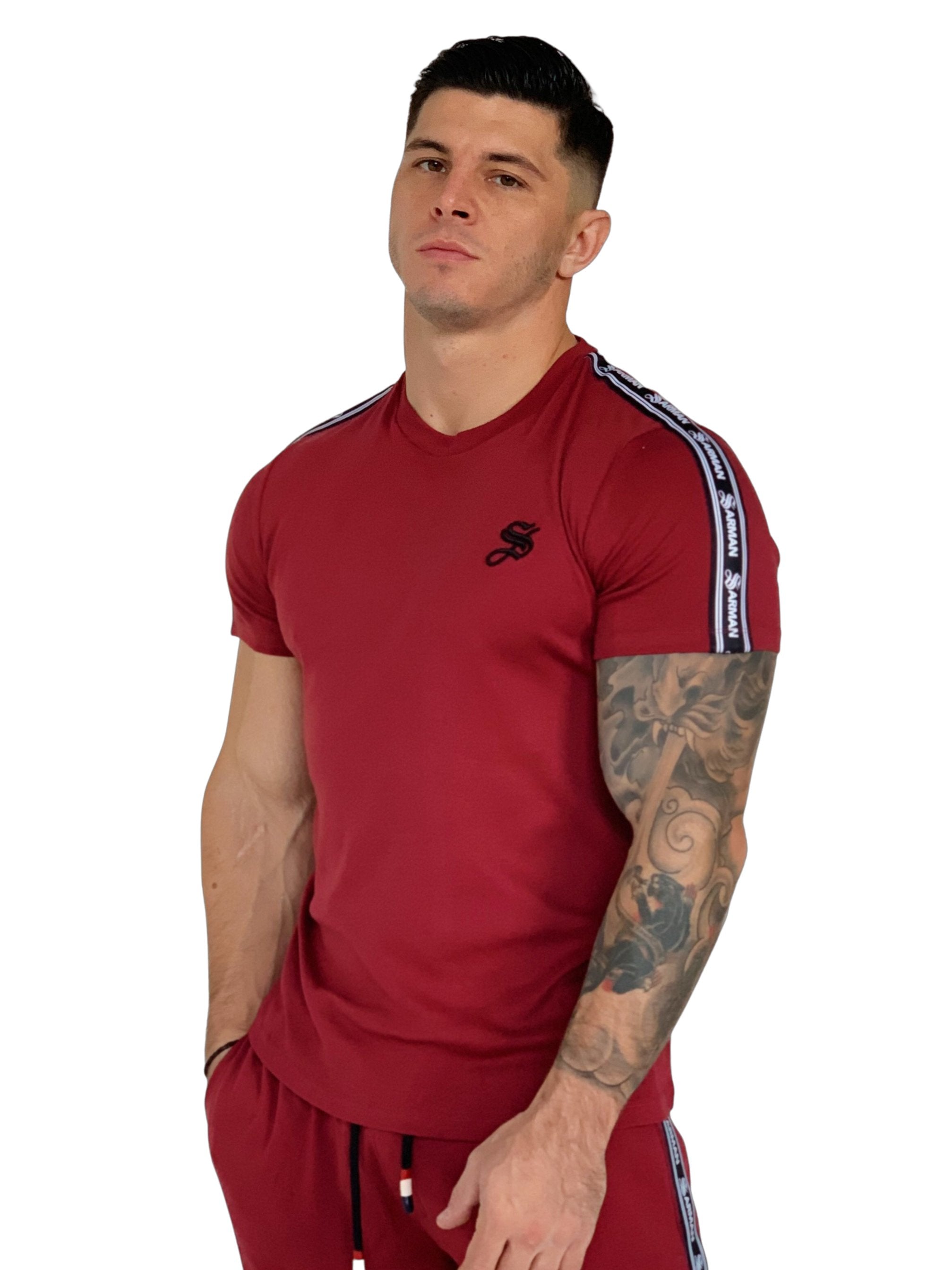 Filly - Burgundy T-shirt for Men - Sarman Fashion - Wholesale Clothing Fashion Brand for Men from Canada