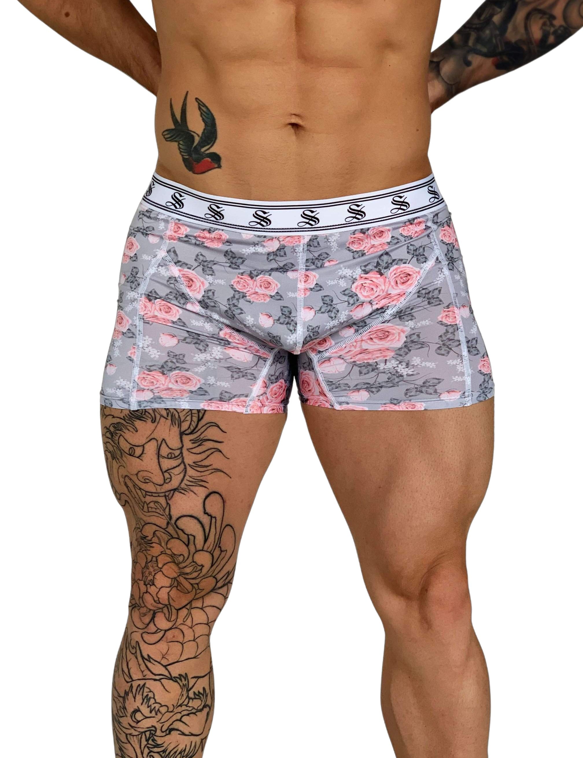 Finishing Touch - Grey/Flower Underwear for Men - Sarman Fashion - Wholesale Clothing Fashion Brand for Men from Canada