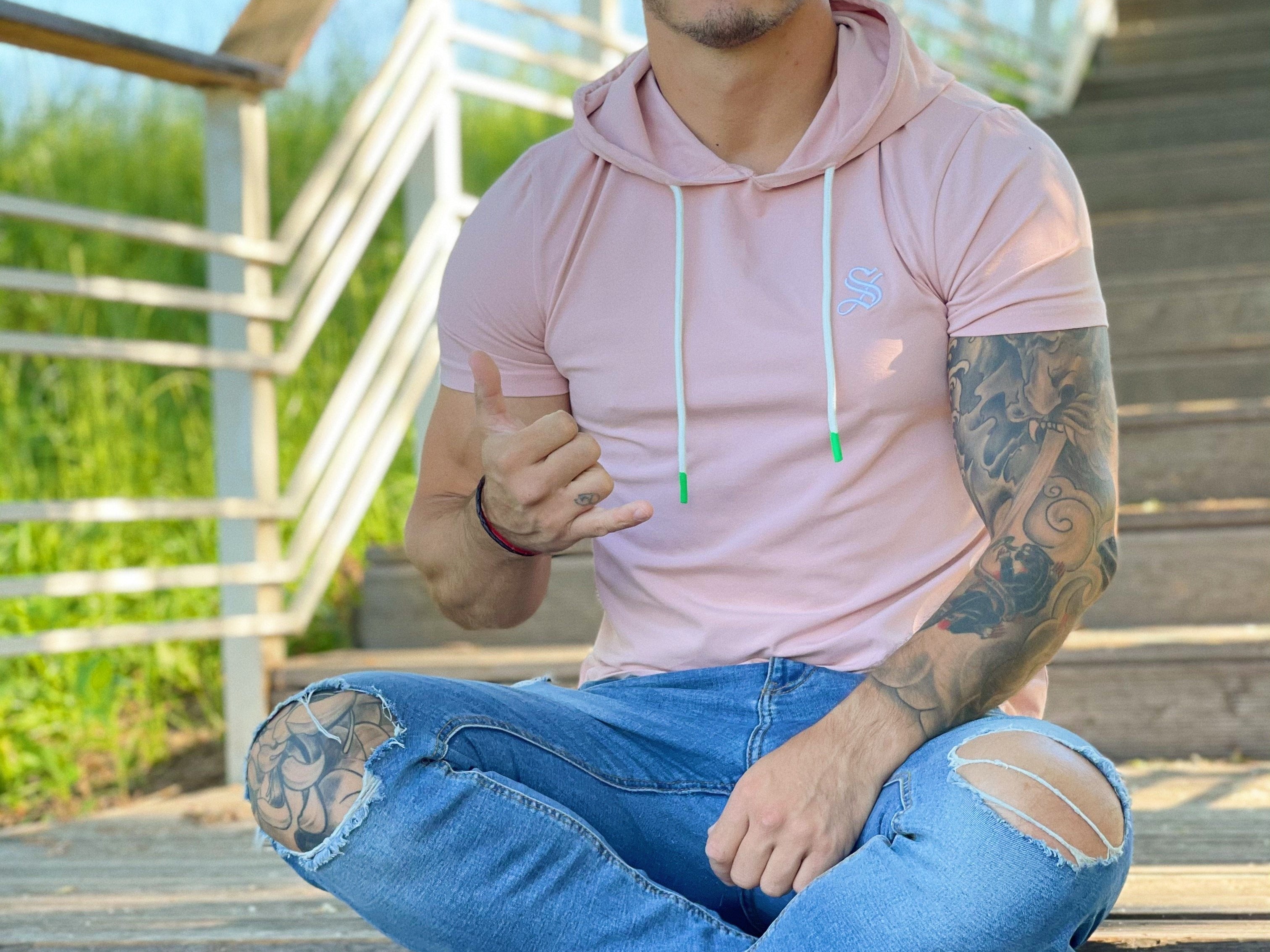 Flamingo - Pink T-shirt for Men - Sarman Fashion - Wholesale Clothing Fashion Brand for Men from Canada