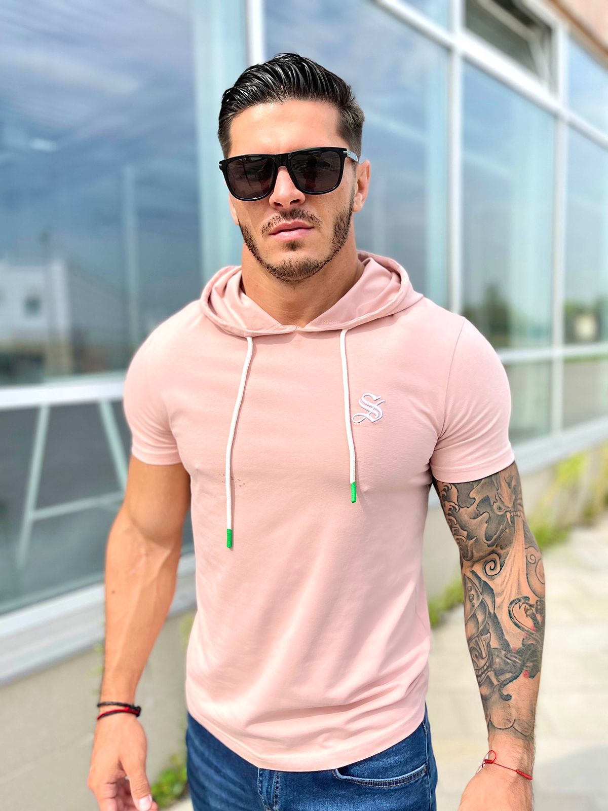 Flamingo - Pink T-shirt for Men - Sarman Fashion - Wholesale Clothing Fashion Brand for Men from Canada