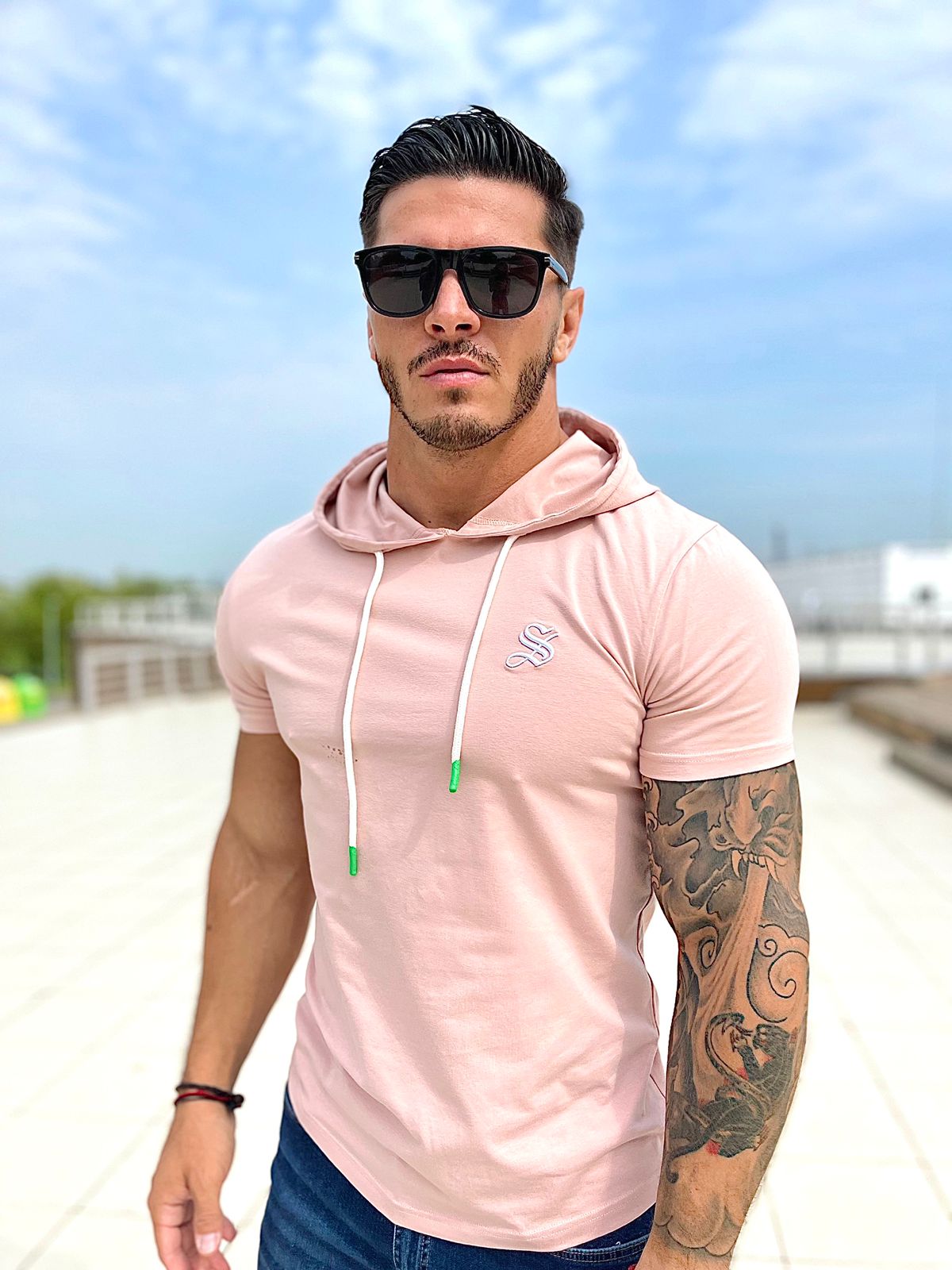 Flamingo - Pink T-shirt for Men - Sarman Fashion - Wholesale Clothing Fashion Brand for Men from Canada