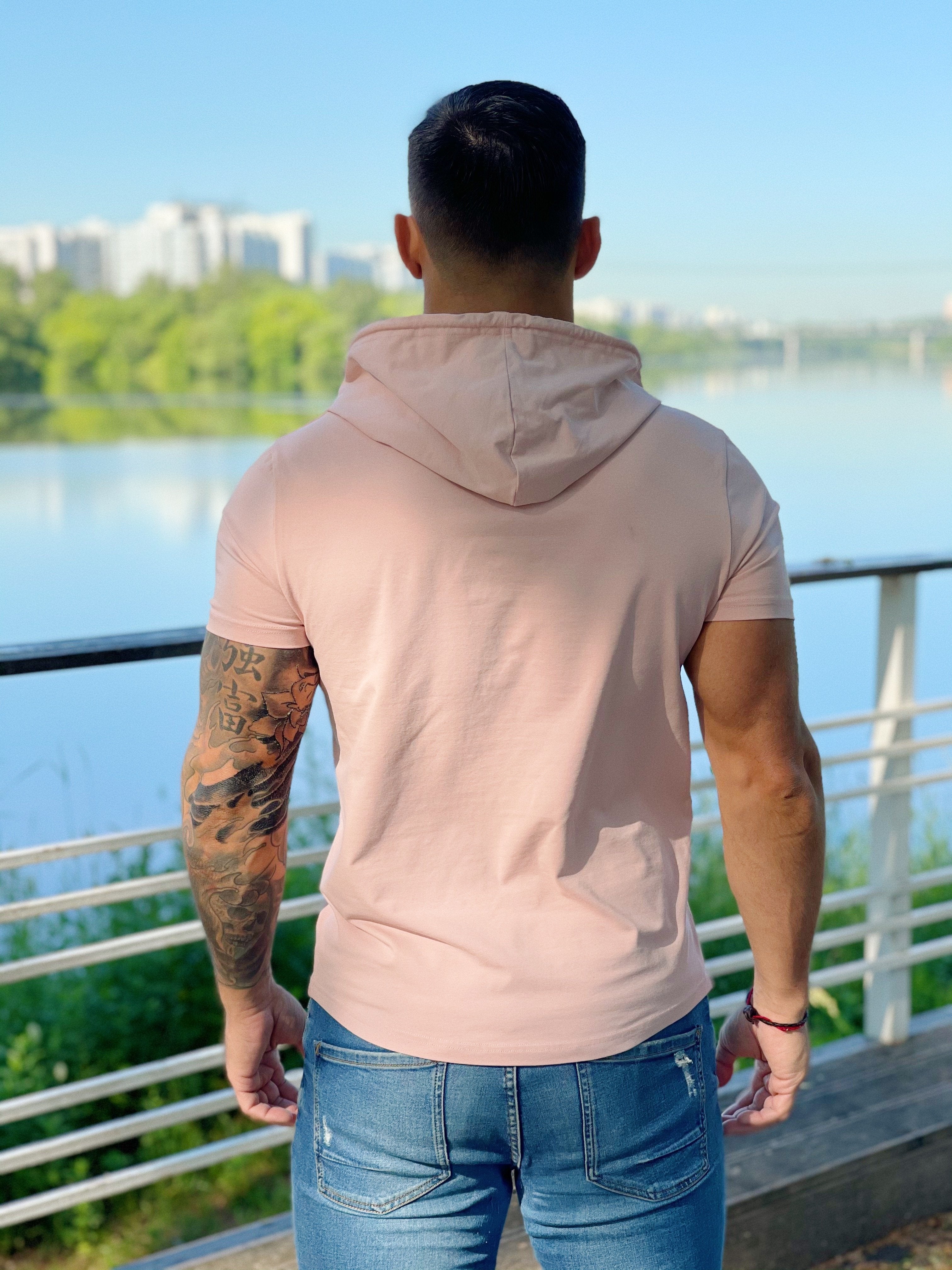Flamingo - Pink T-shirt for Men - Sarman Fashion - Wholesale Clothing Fashion Brand for Men from Canada