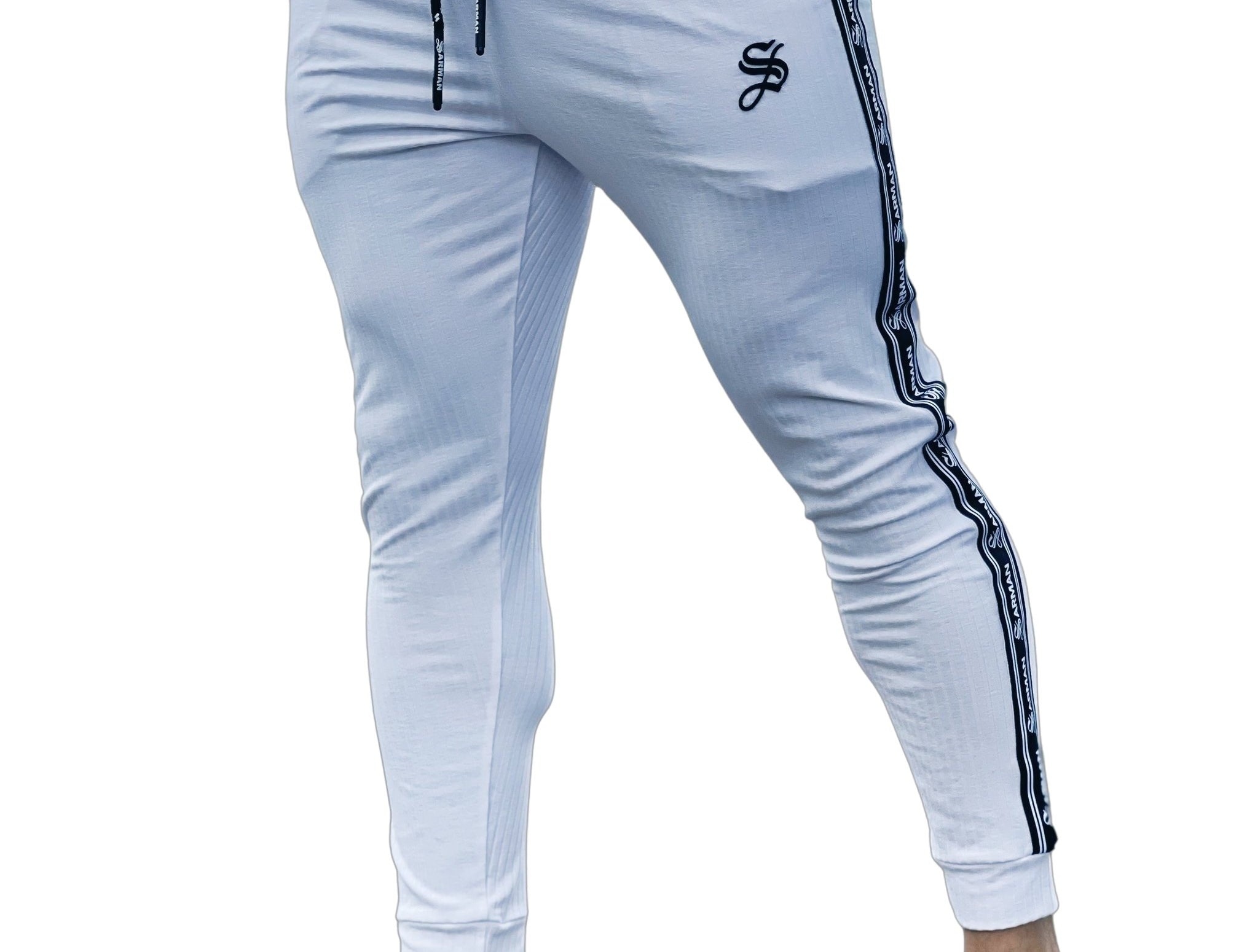 FlyBall - White Joggers for Men - Sarman Fashion - Wholesale Clothing Fashion Brand for Men from Canada