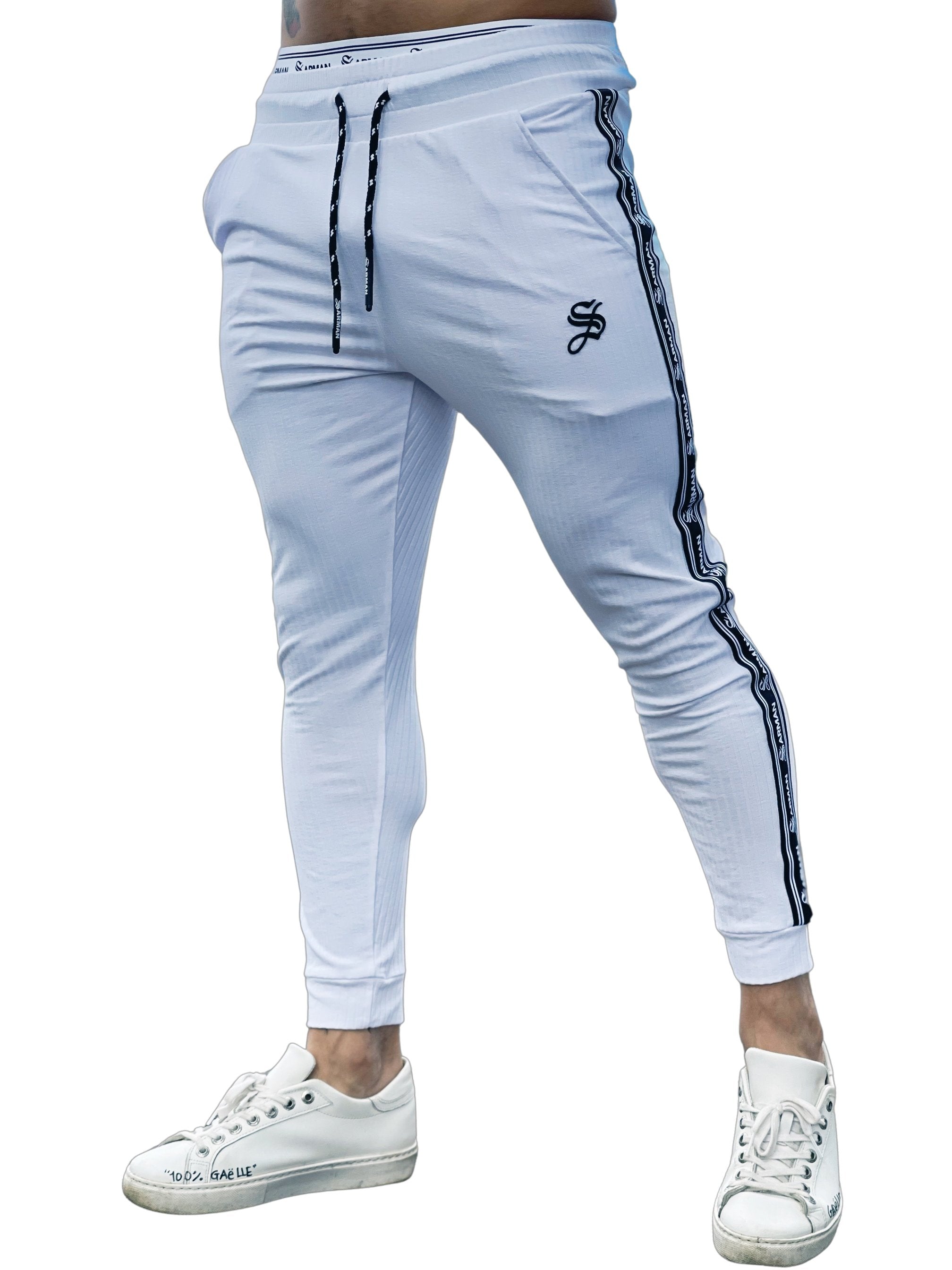 FlyBall - White Joggers for Men - Sarman Fashion - Wholesale Clothing Fashion Brand for Men from Canada