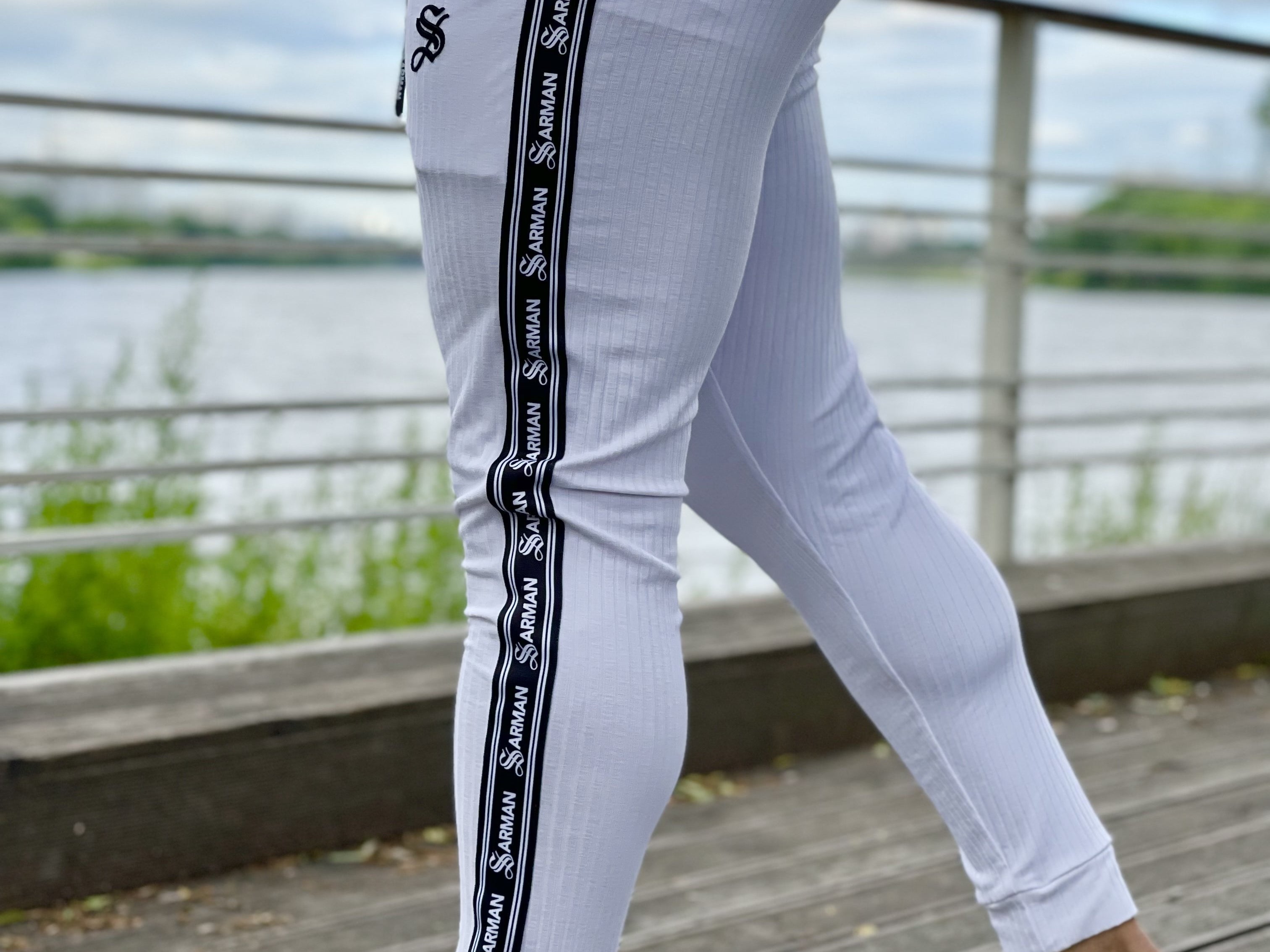 FlyBall - White Joggers for Men - Sarman Fashion - Wholesale Clothing Fashion Brand for Men from Canada