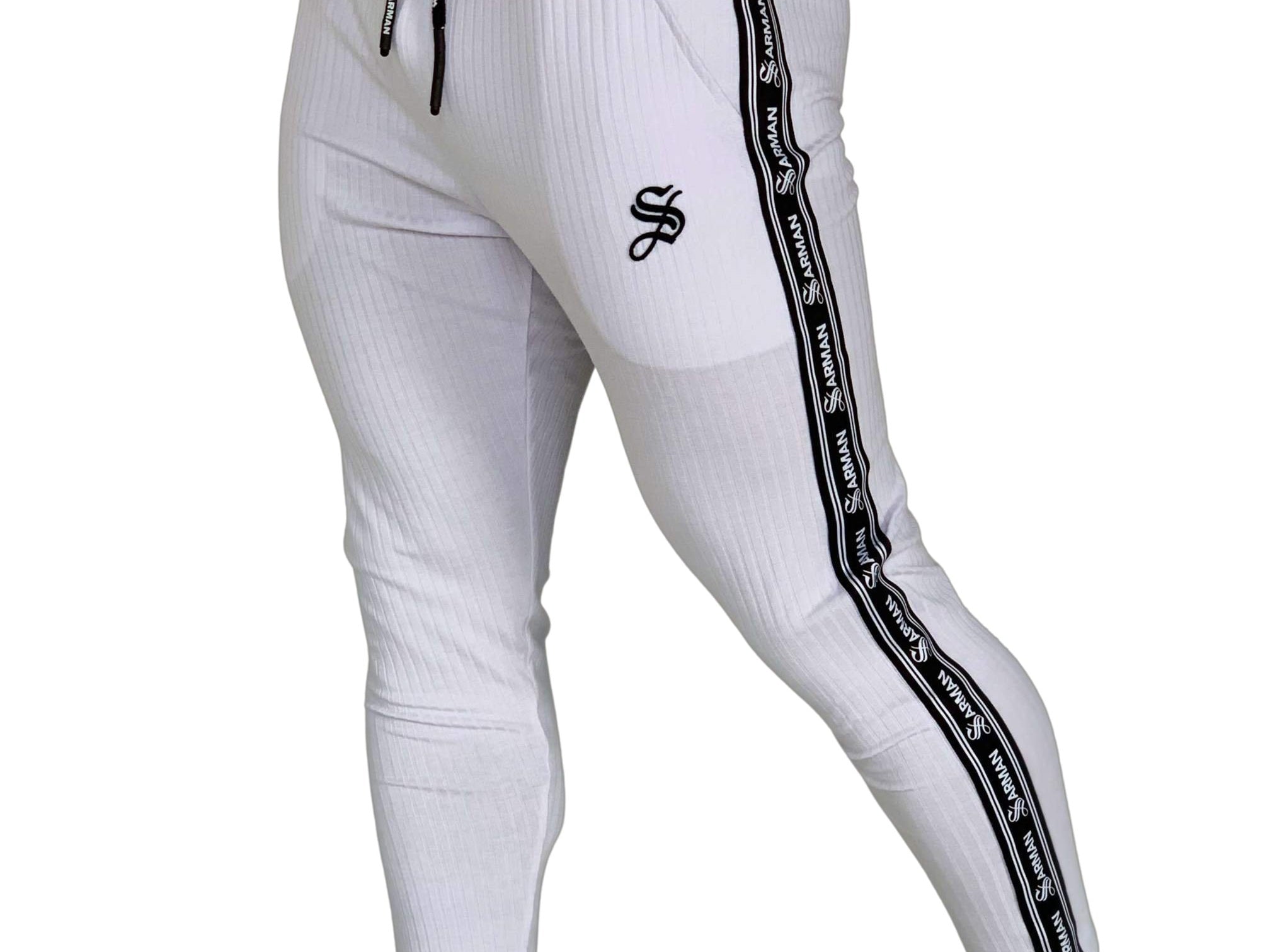 FlyBall - White Joggers for Men - Sarman Fashion - Wholesale Clothing Fashion Brand for Men from Canada