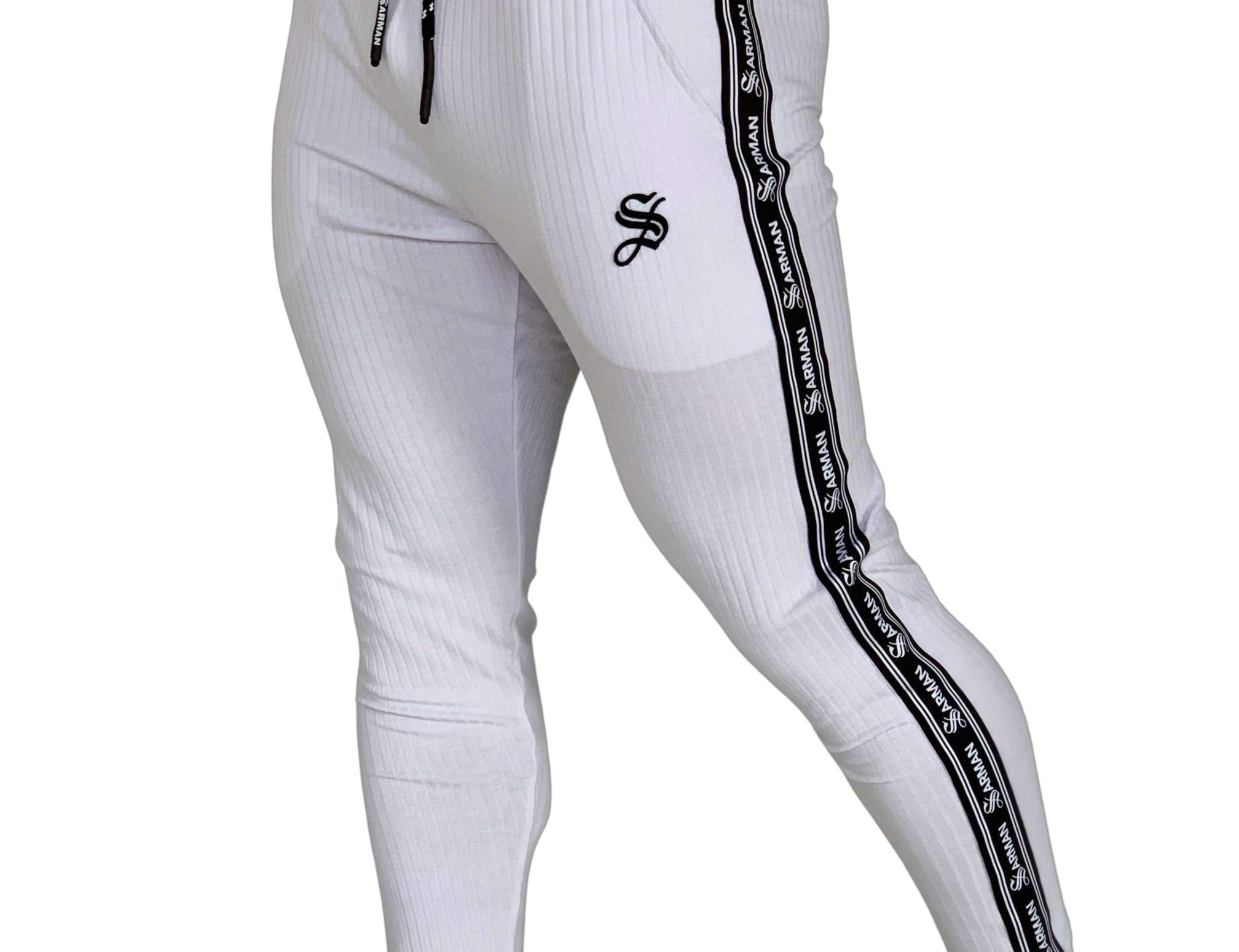 FlyBall - White Joggers for Men - Sarman Fashion - Wholesale Clothing Fashion Brand for Men from Canada