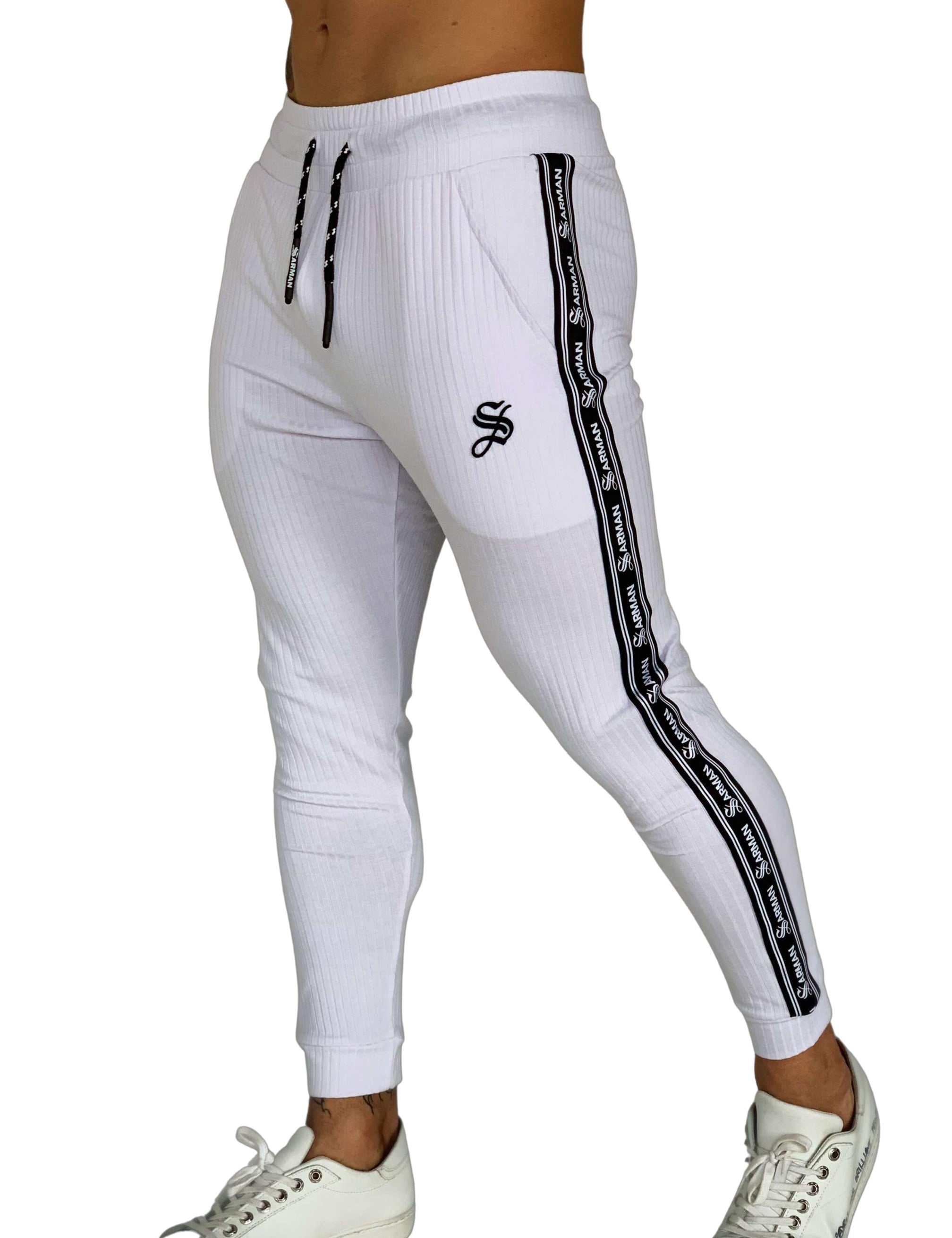 FlyBall - White Joggers for Men - Sarman Fashion - Wholesale Clothing Fashion Brand for Men from Canada