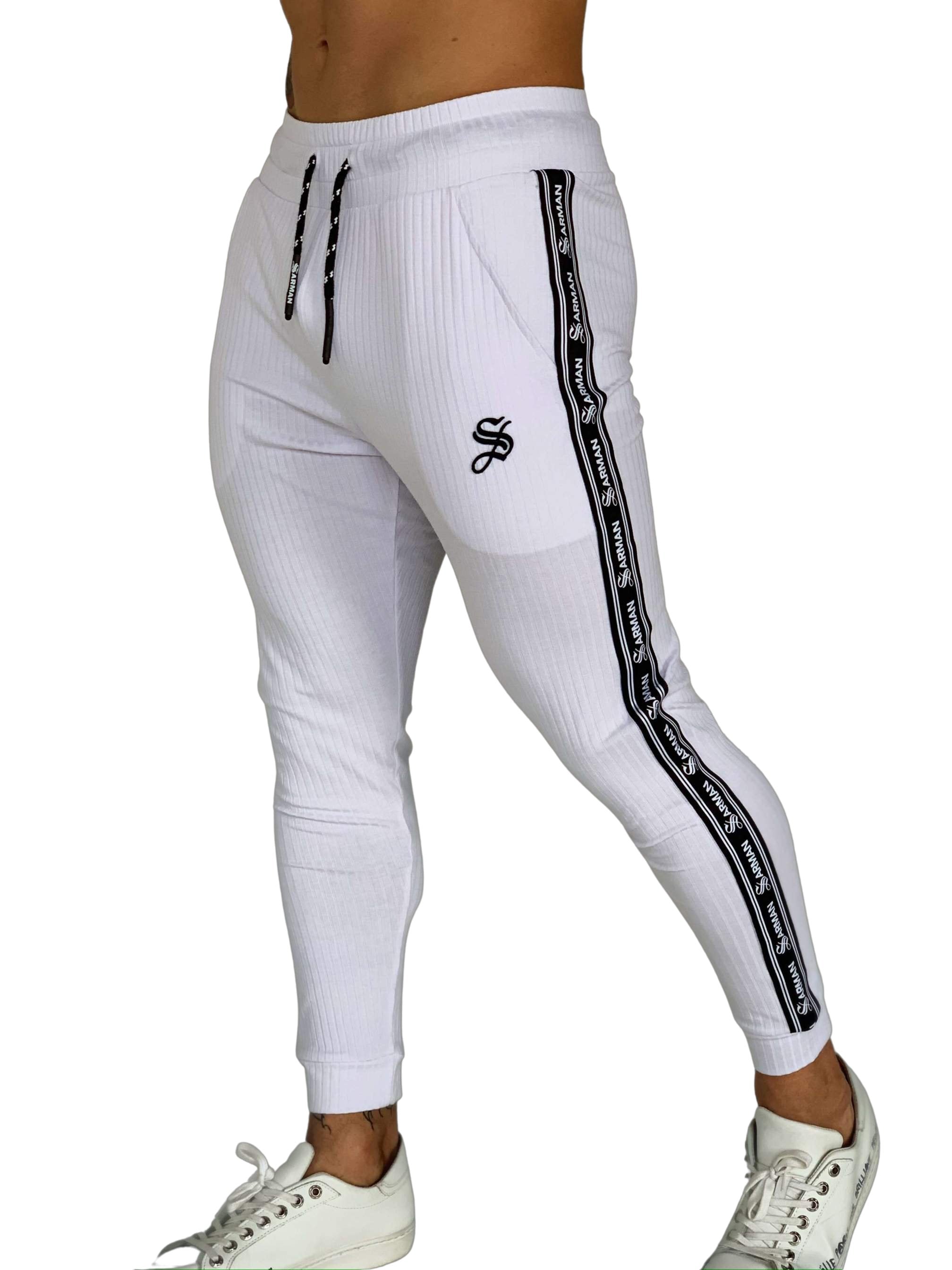 FlyBall - White Joggers for Men - Sarman Fashion - Wholesale Clothing Fashion Brand for Men from Canada