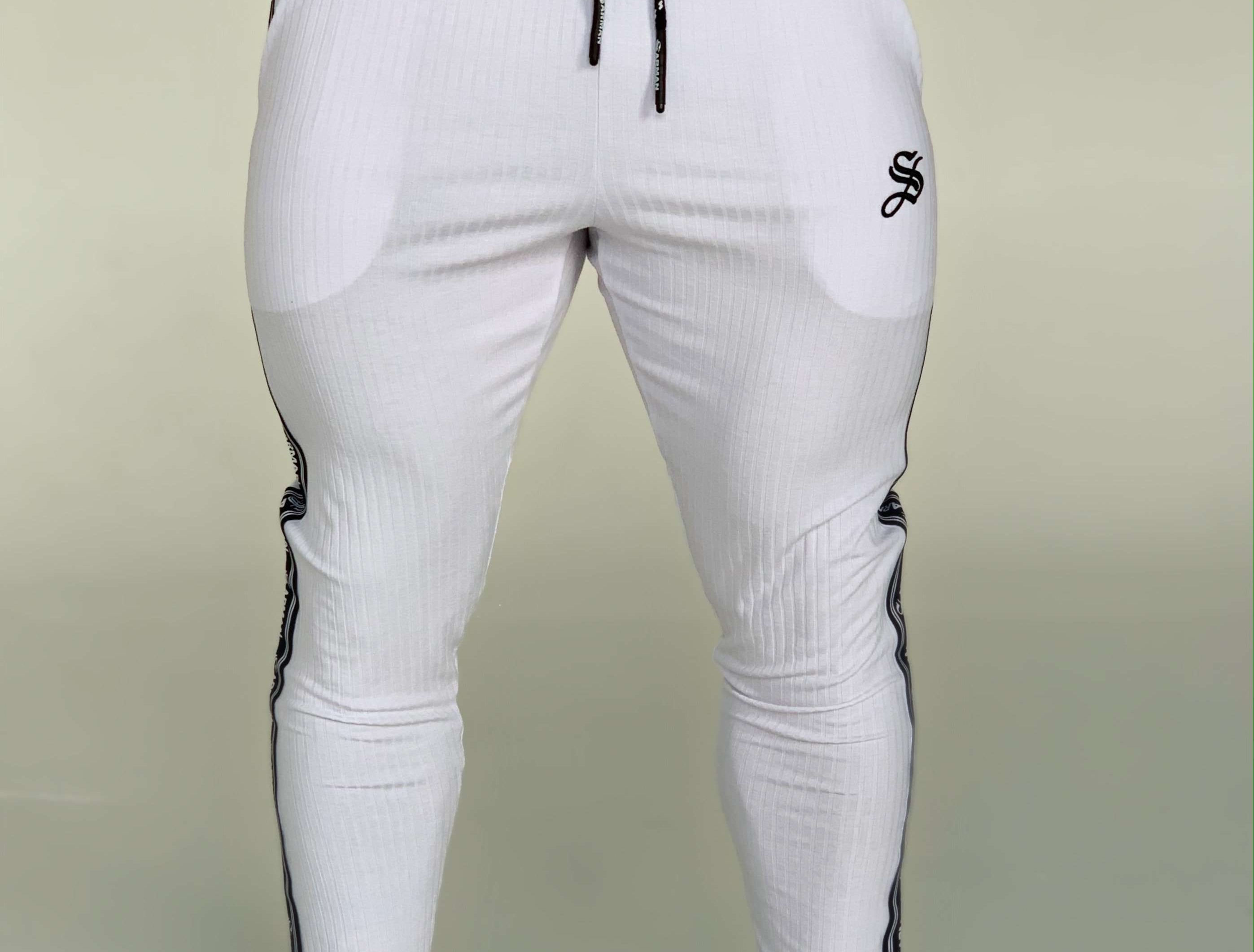 FlyBall - White Joggers for Men (PRE-ORDER DISPATCH DATE 1 JUIN 2021) - Sarman Fashion - Wholesale Clothing Fashion Brand for Men from Canada