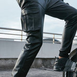 FRTU - Black Pu-Leather Pant’s for Men - Sarman Fashion - Wholesale Clothing Fashion Brand for Men from Canada