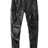 FRTU - Black Pu-Leather Pant’s for Men - Sarman Fashion - Wholesale Clothing Fashion Brand for Men from Canada